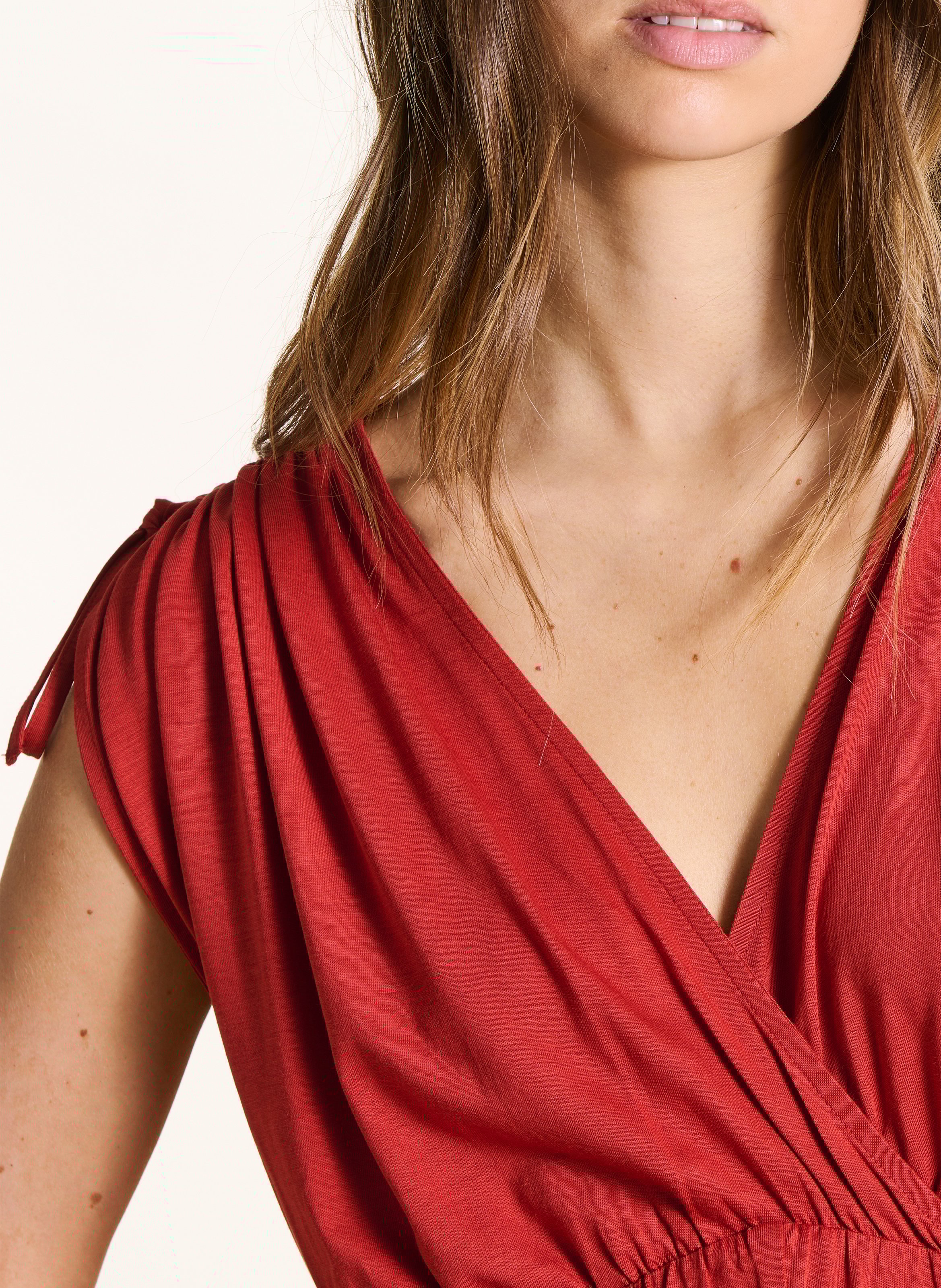 Robe longue col v LA FEE MARABOUTEE Rouge