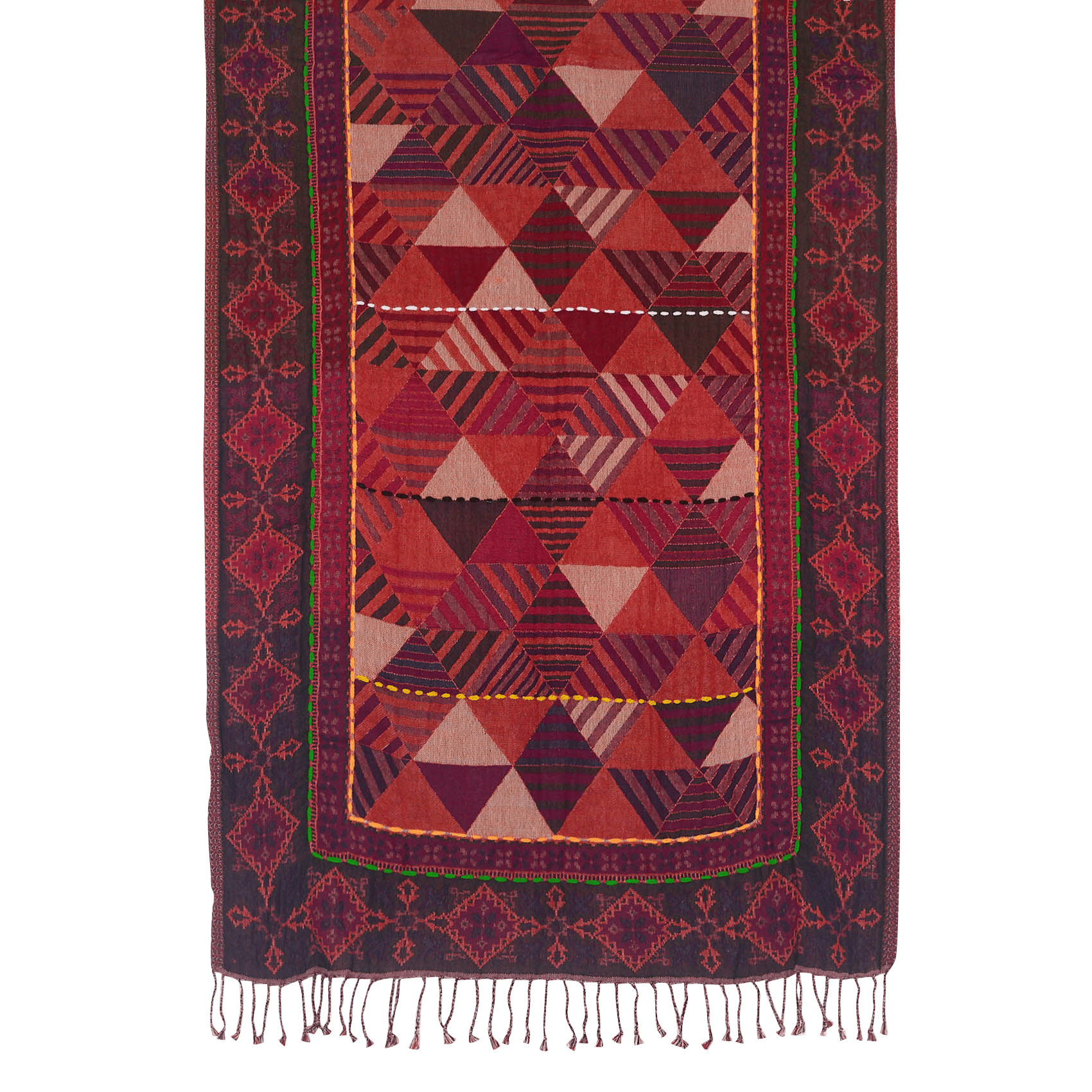 Printed wool and cotton scarf LA FEE MARABOUTEE Red
