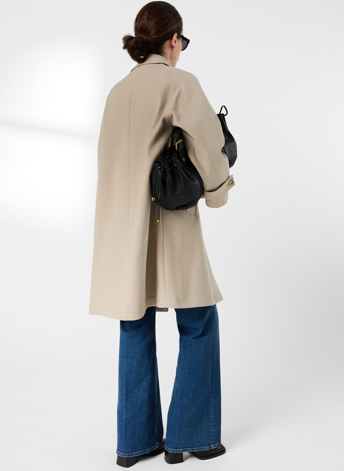 Trench mi-long droit uni en coton GERARD DAREL Beige