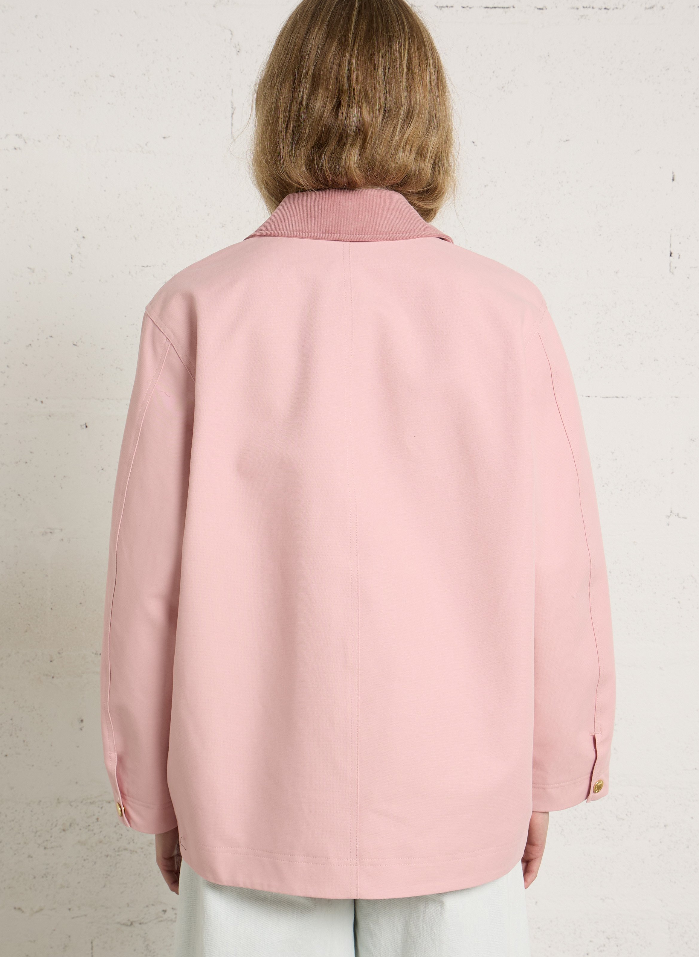 Cotton jacket with classic collar DES PETITS HAUTS Pink