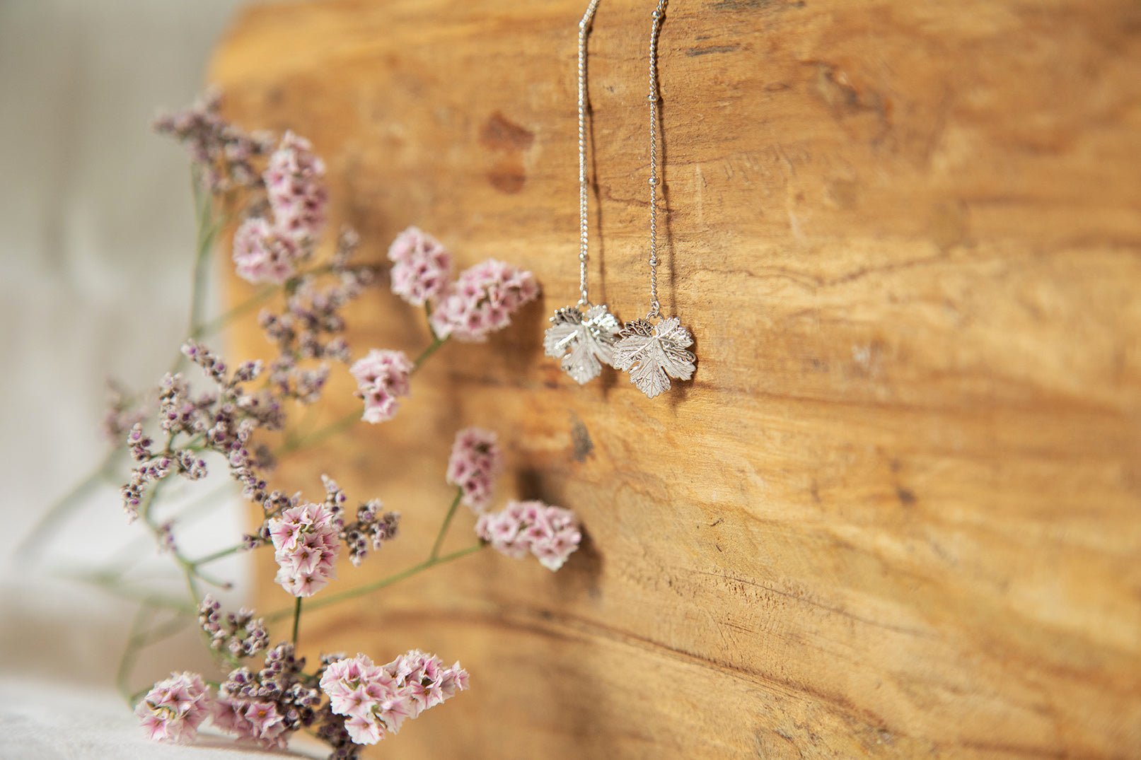 Silver-plated leaf drop earrings MONSIEUR SIMONE Silver