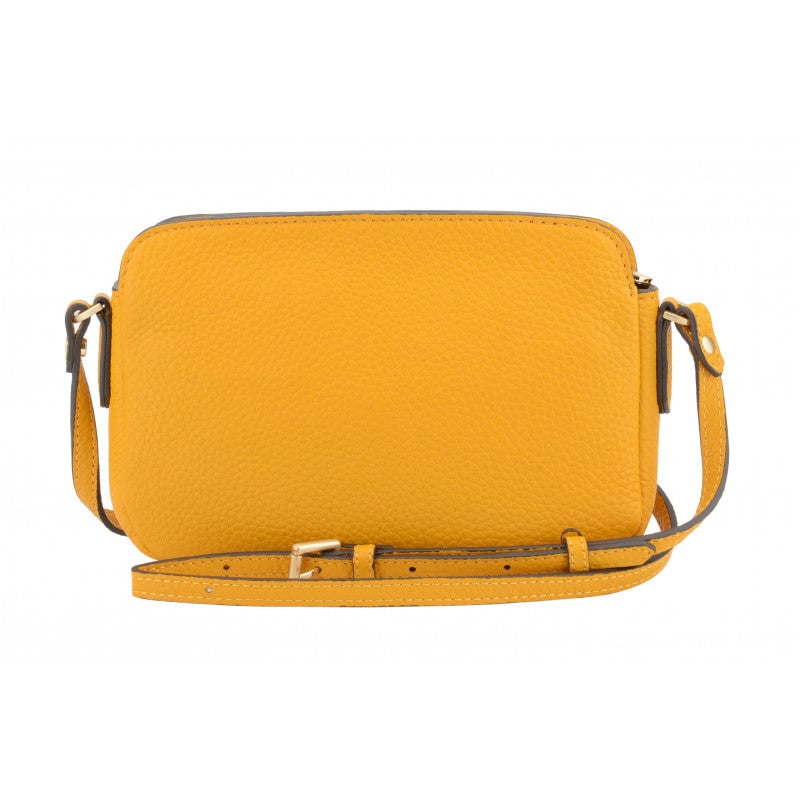 Crossbody bag in cowhide leather Orange