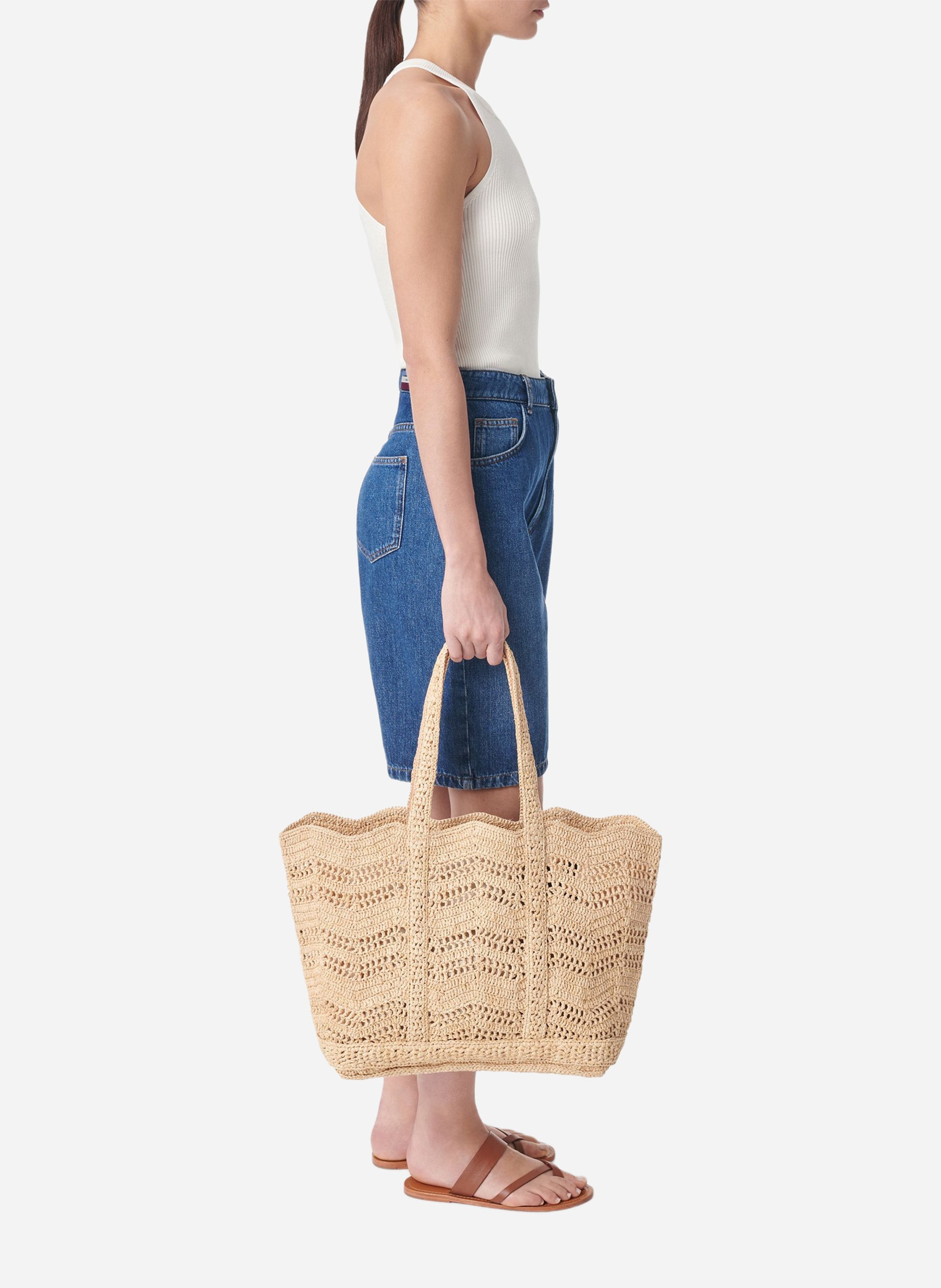 Cabas en raphia VANESSA BRUNO Beige