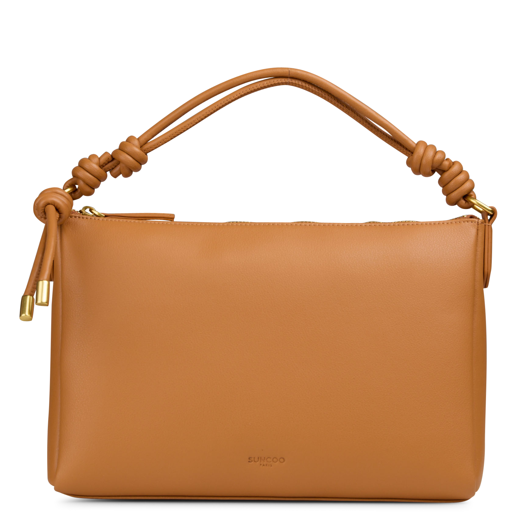 Handtas clutch in glad leer SUNCOO Beige