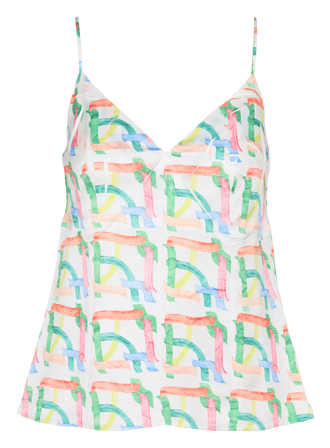 Bedrucktes Oberteil mit V-Ausschnitt COTELAC ACOTE Weiss