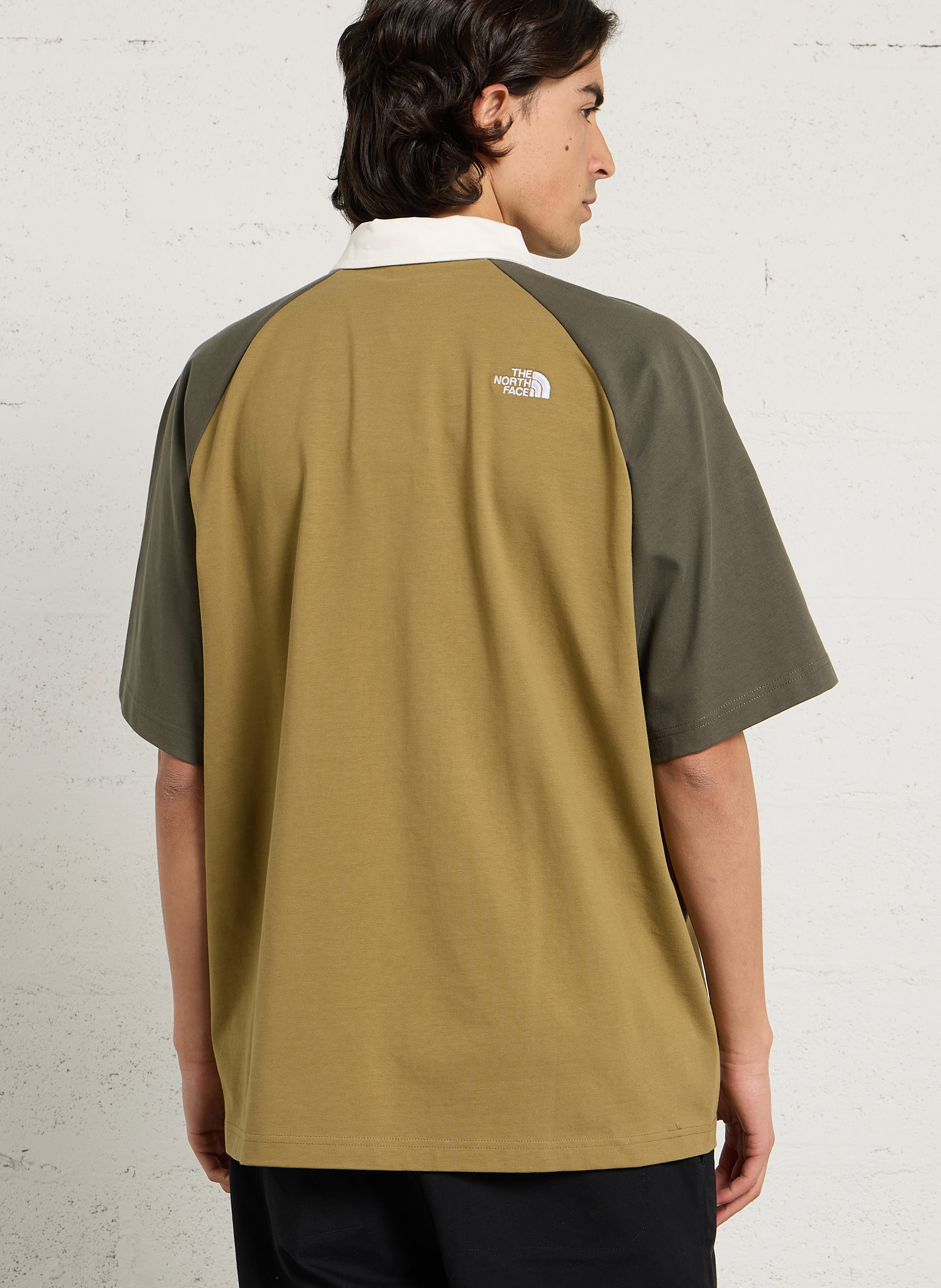 Polo droit brodé en coton THE NORTH FACE Marron