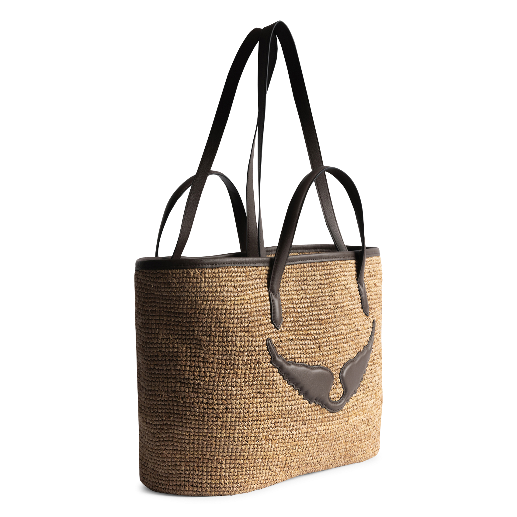 Sac cabas en raphia ZADIG&VOLTAIRE Marron