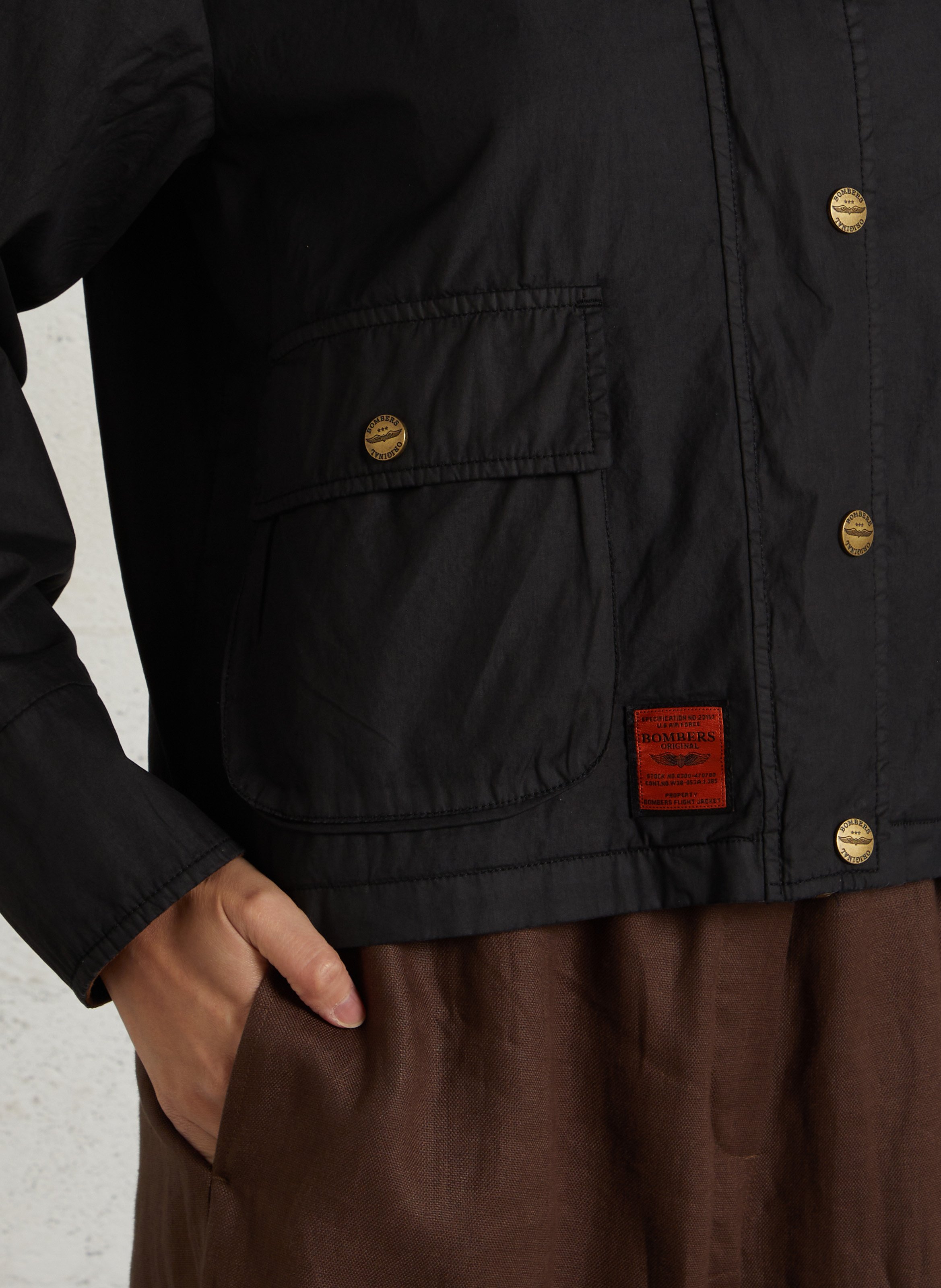 Oversized jacket with classic collar BOMBERS ORIGINAL Black
