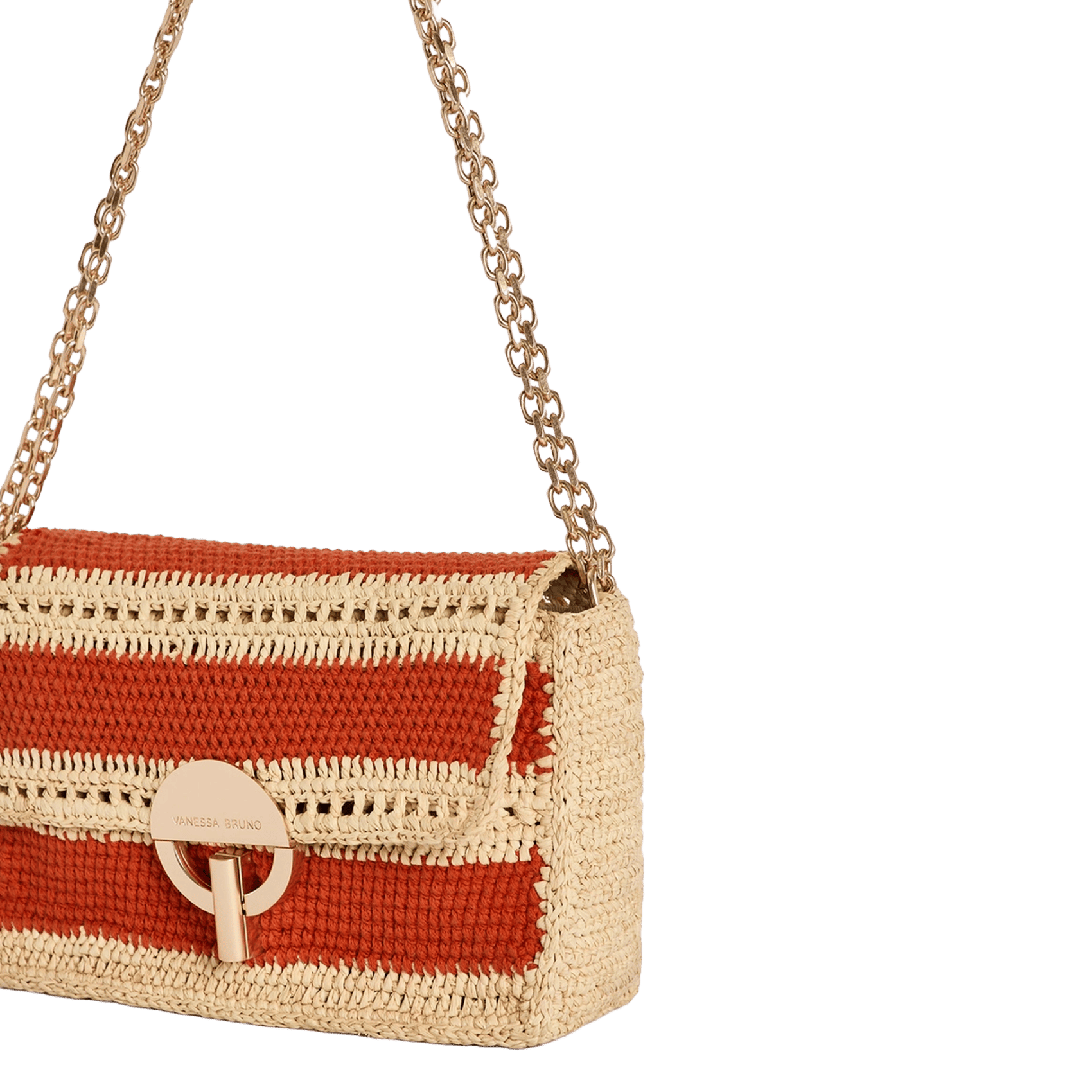 Clutch aus Bast VANESSA BRUNO Orange