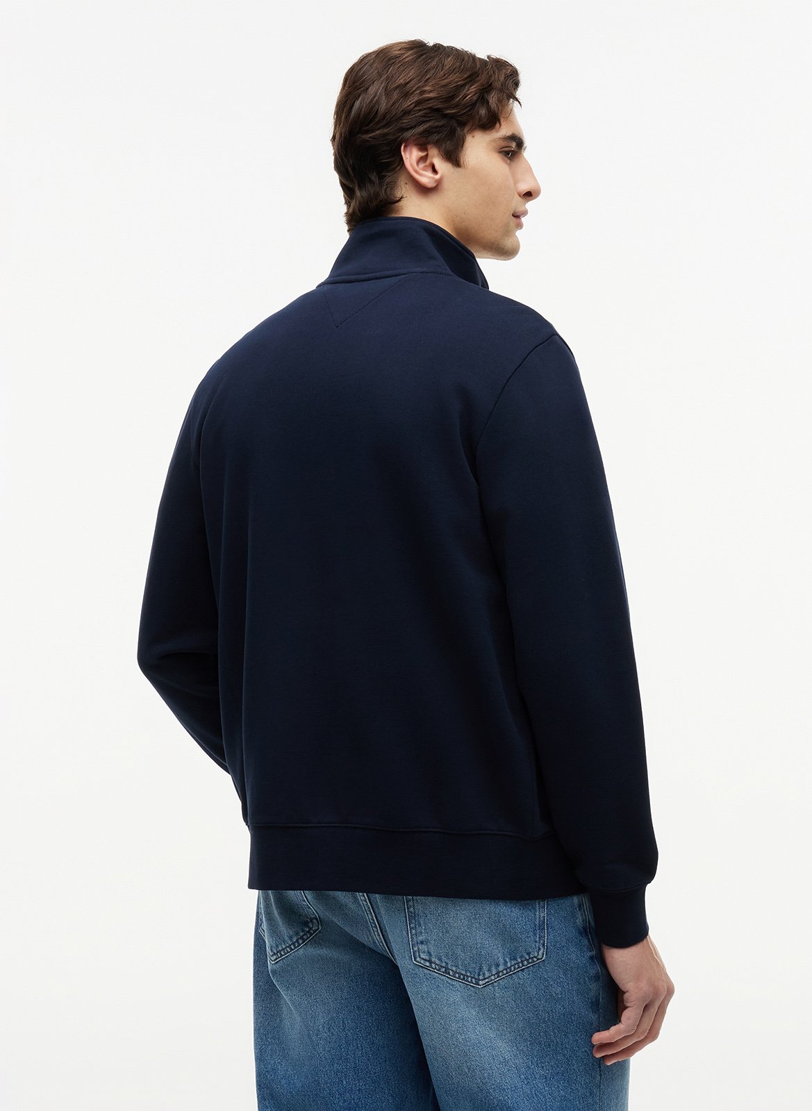 Baumwoll-Sweatshirt mit Reißverschluss TOMMY HILFIGER Blau