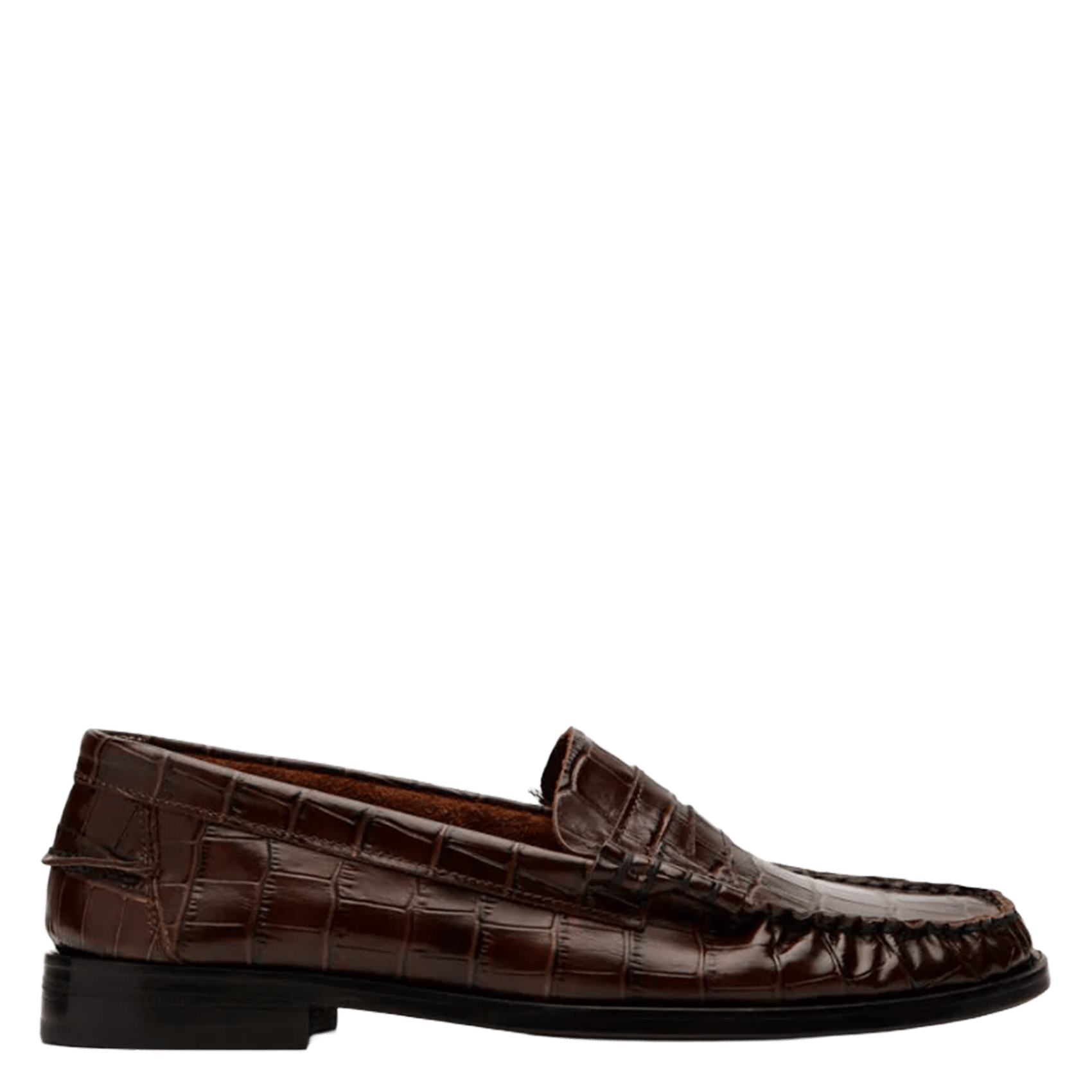 Embossed crocodile leather loafers AUGUSTA