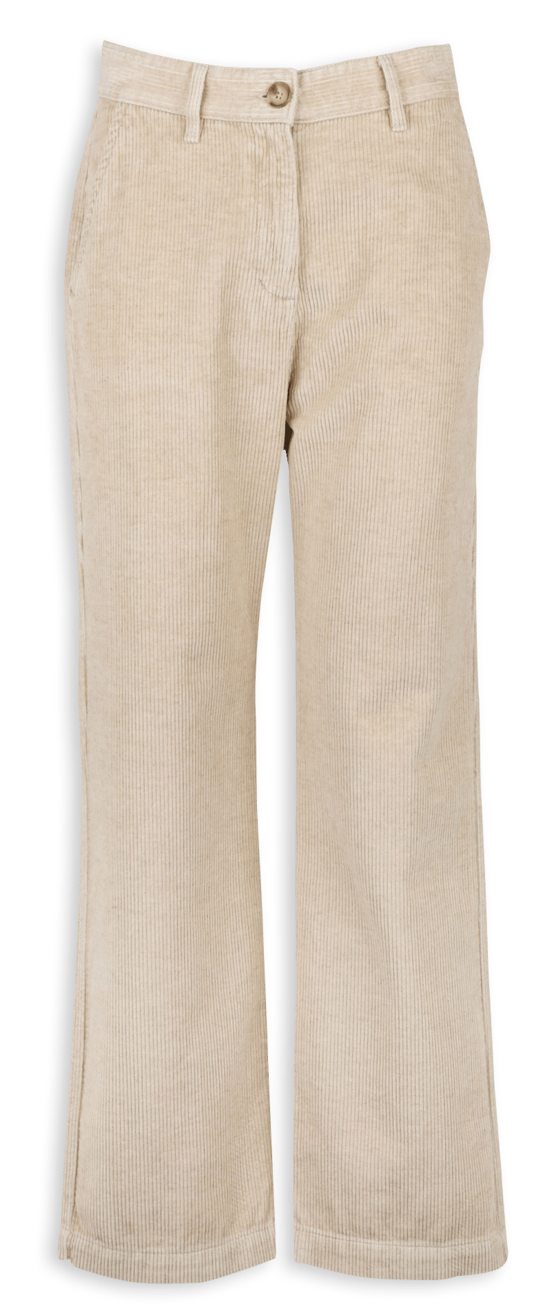 Pantalon droit en coton et lin côtelé ARMOR LUX Beige