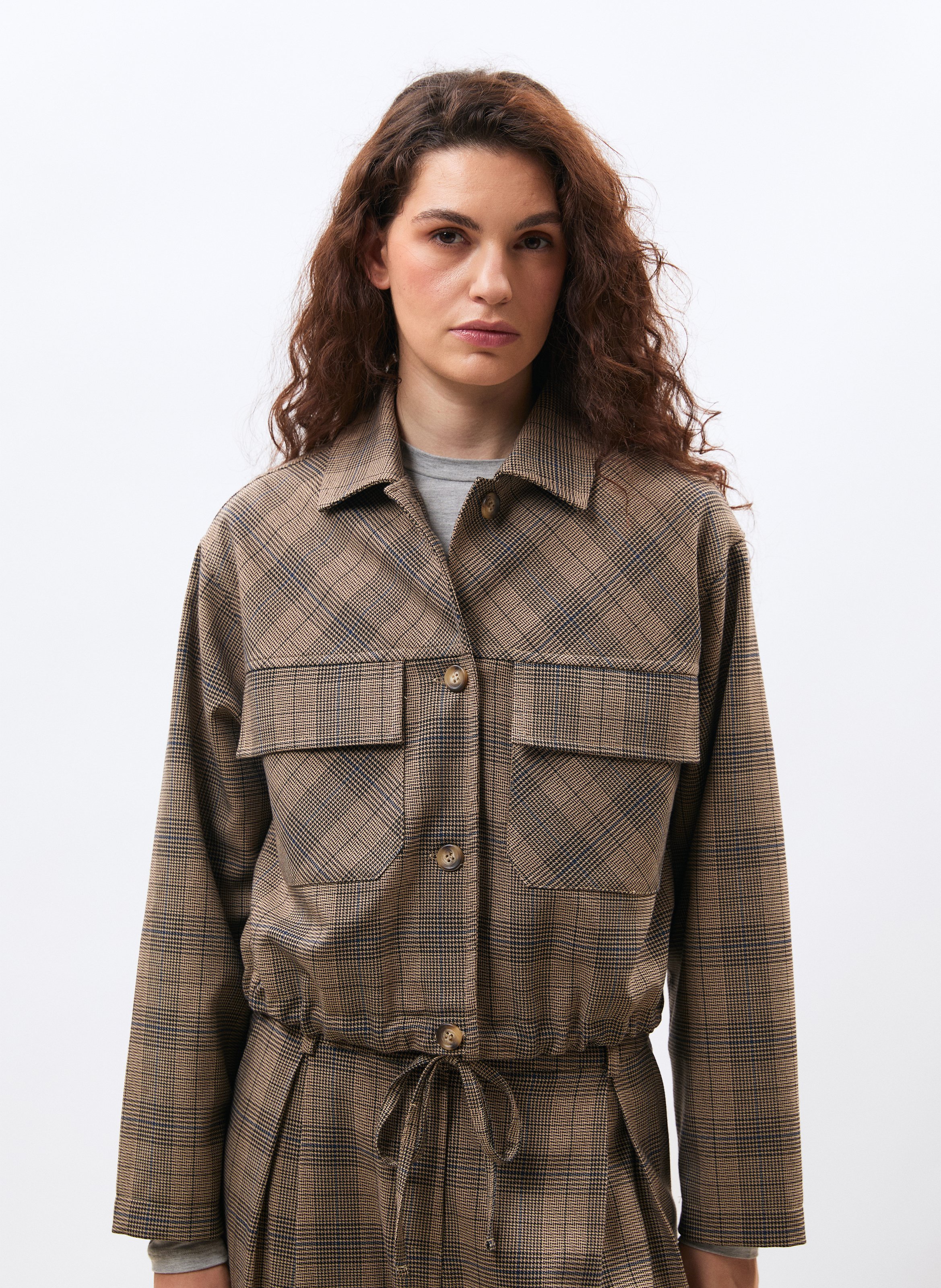 Short Prince of Wales checkered jacket HUMILITY Beige
