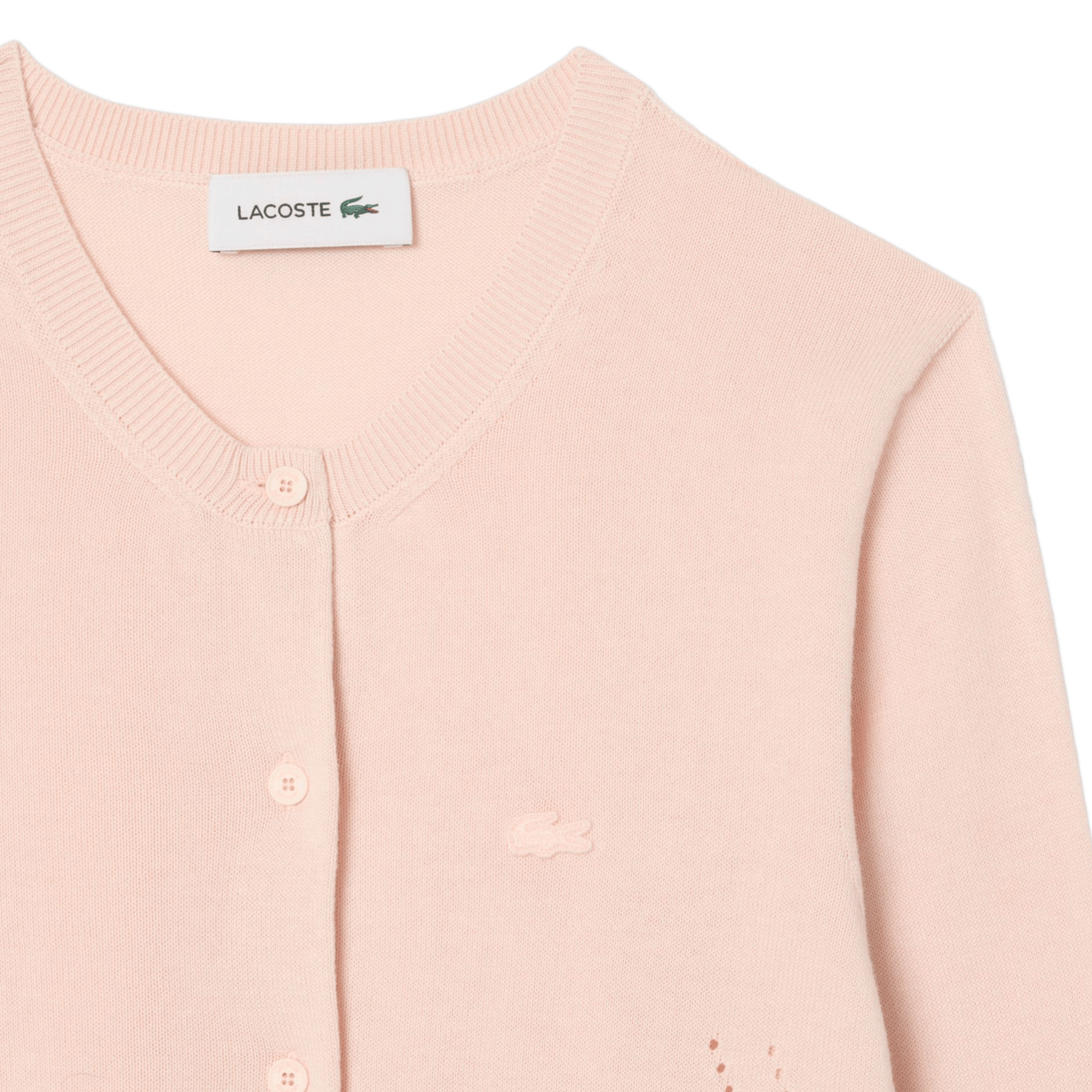 Gerader V-Ausschnitt Cardigan aus Baumwolle LACOSTE Rosa
