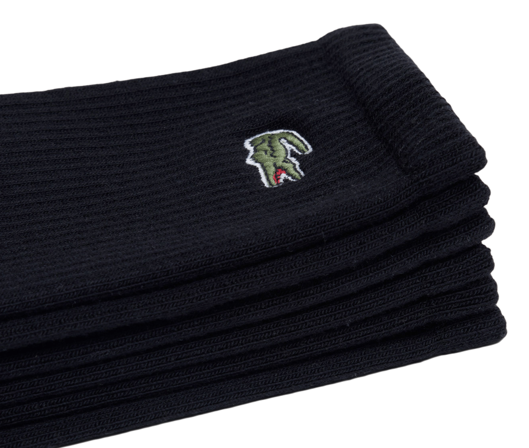 Set of 3 pairs of ribbed cotton blend socks LACOSTE Black