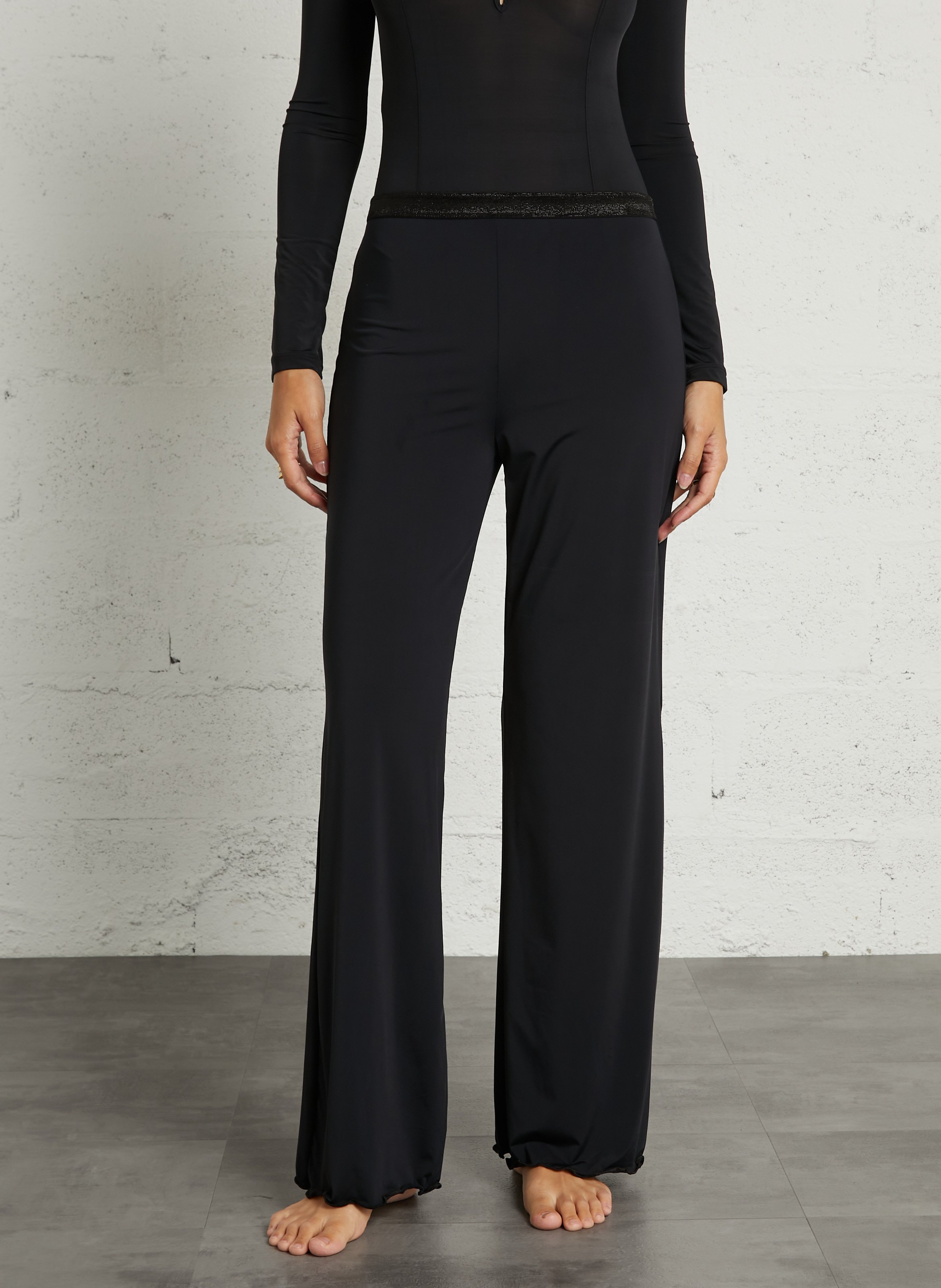 Gerippte Taillenhose LA NOUVELLE Schwarz