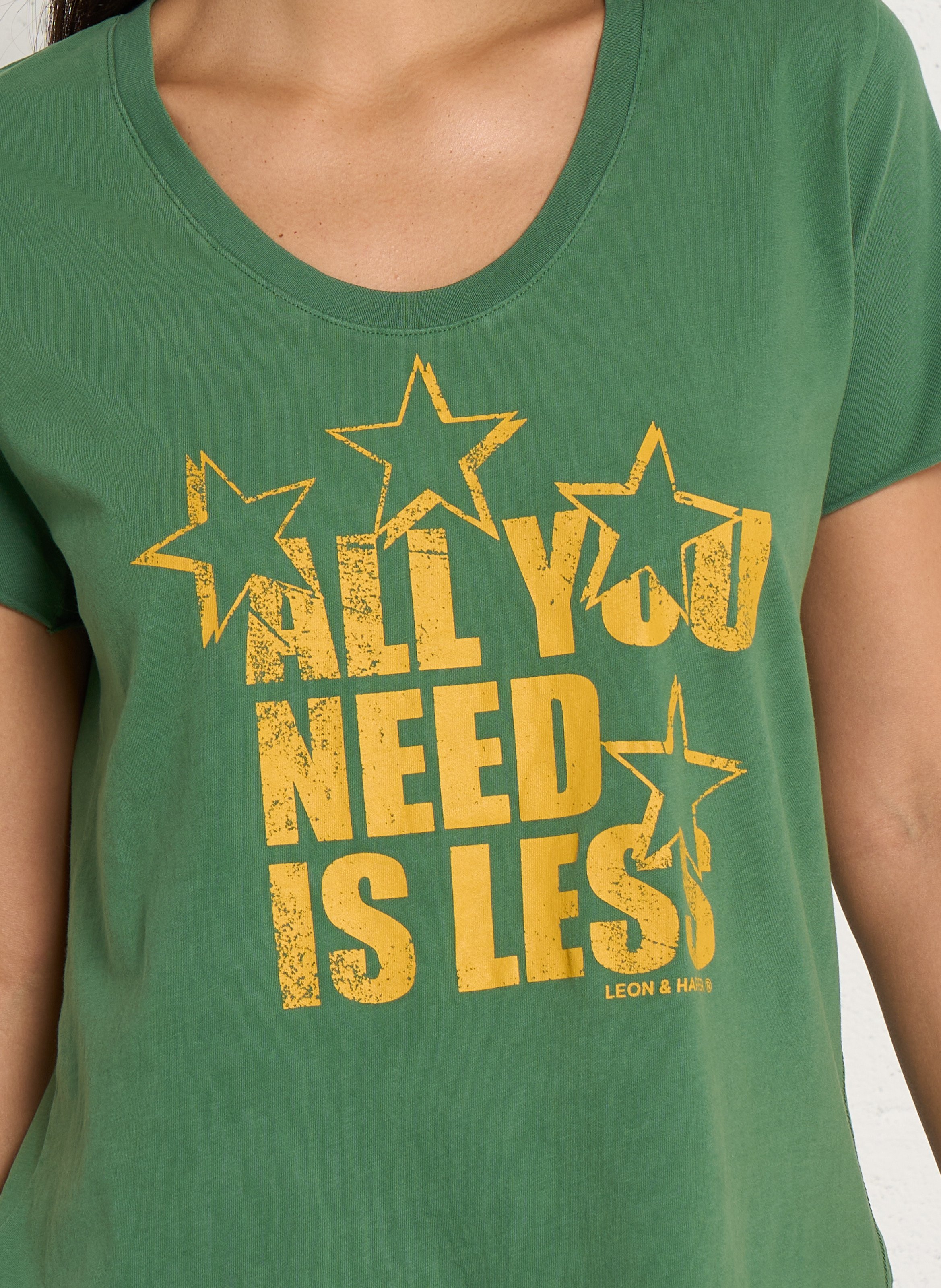 Tee-shirt imprimé en coton bio LEON & HARPER Vert