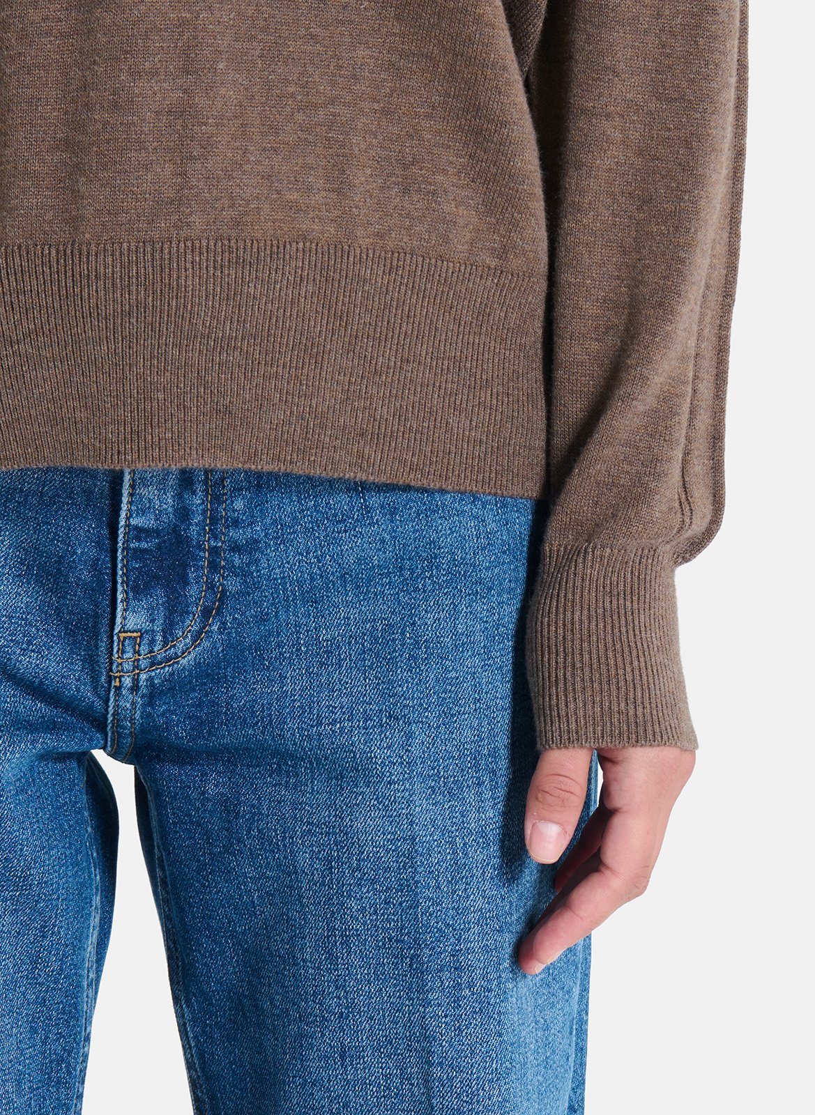 Straight V-neck sweater ZAPA Brown