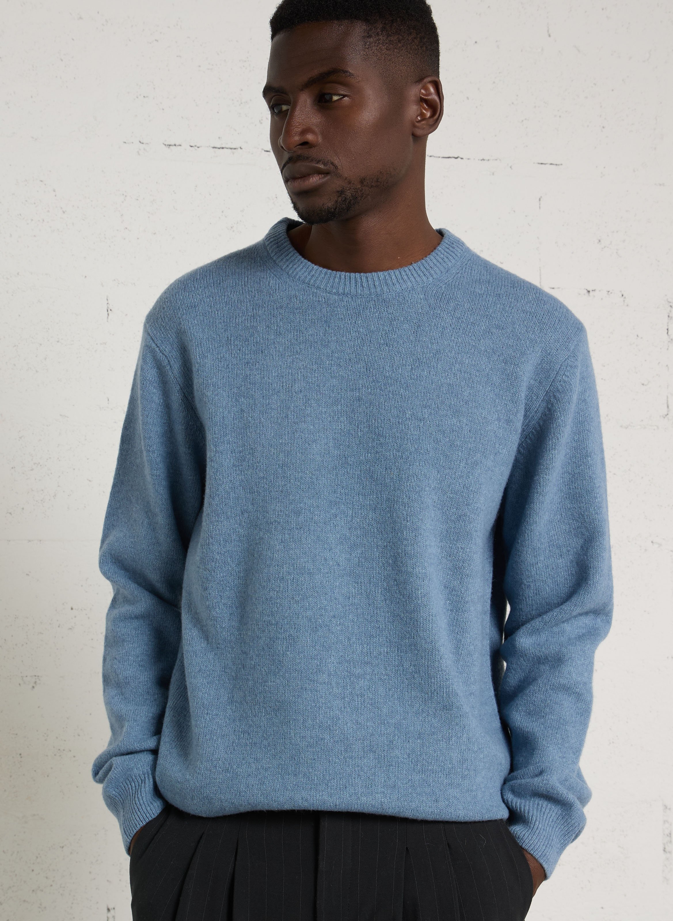 Pull col rond en laine mélangée CASUAL FRIDAY Bleu