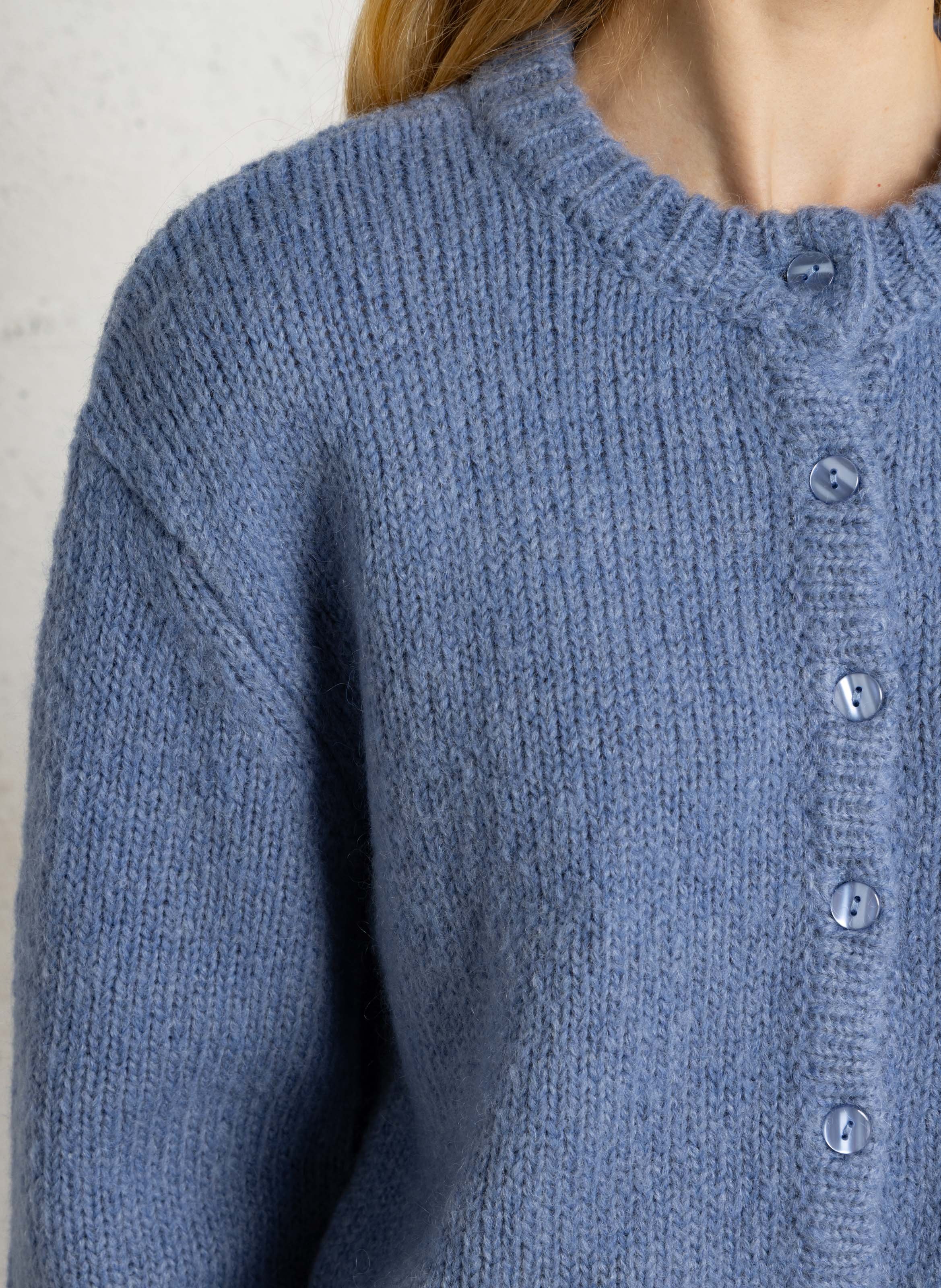 Gilet droit à col rond  HOD PARIS Bleu