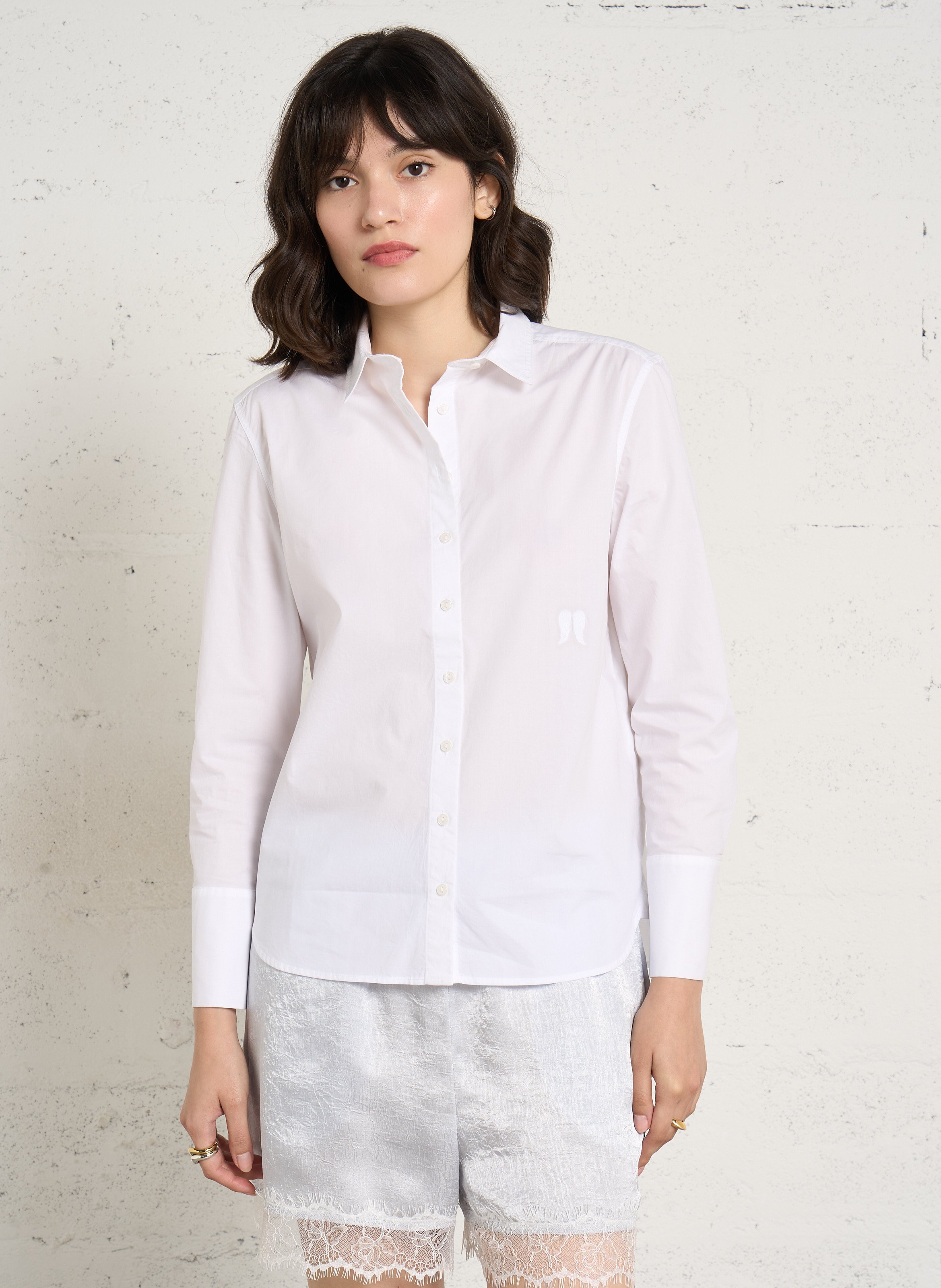 Straight cotton shirt BERENICE White