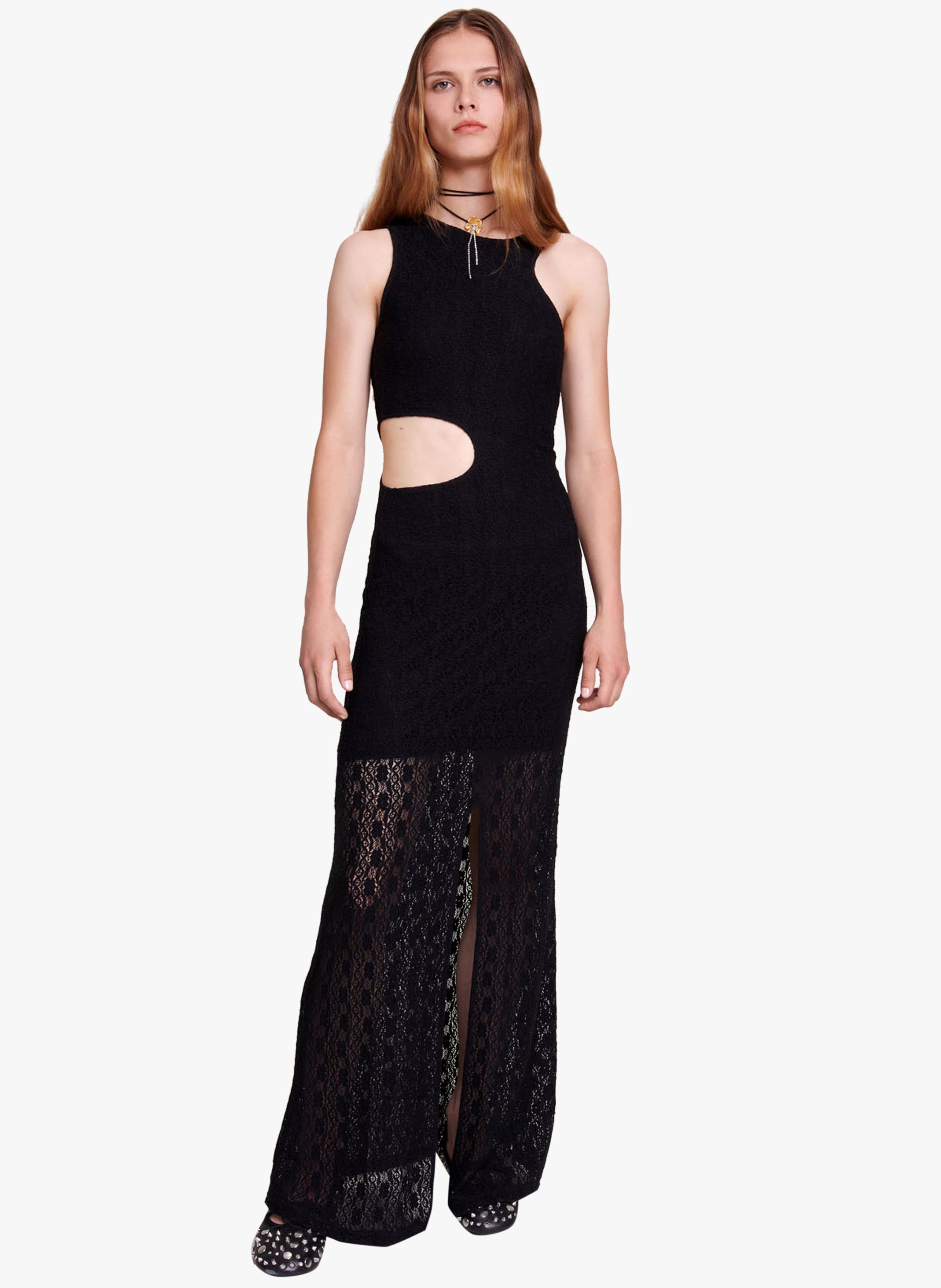 Maje black hot sale lace dress