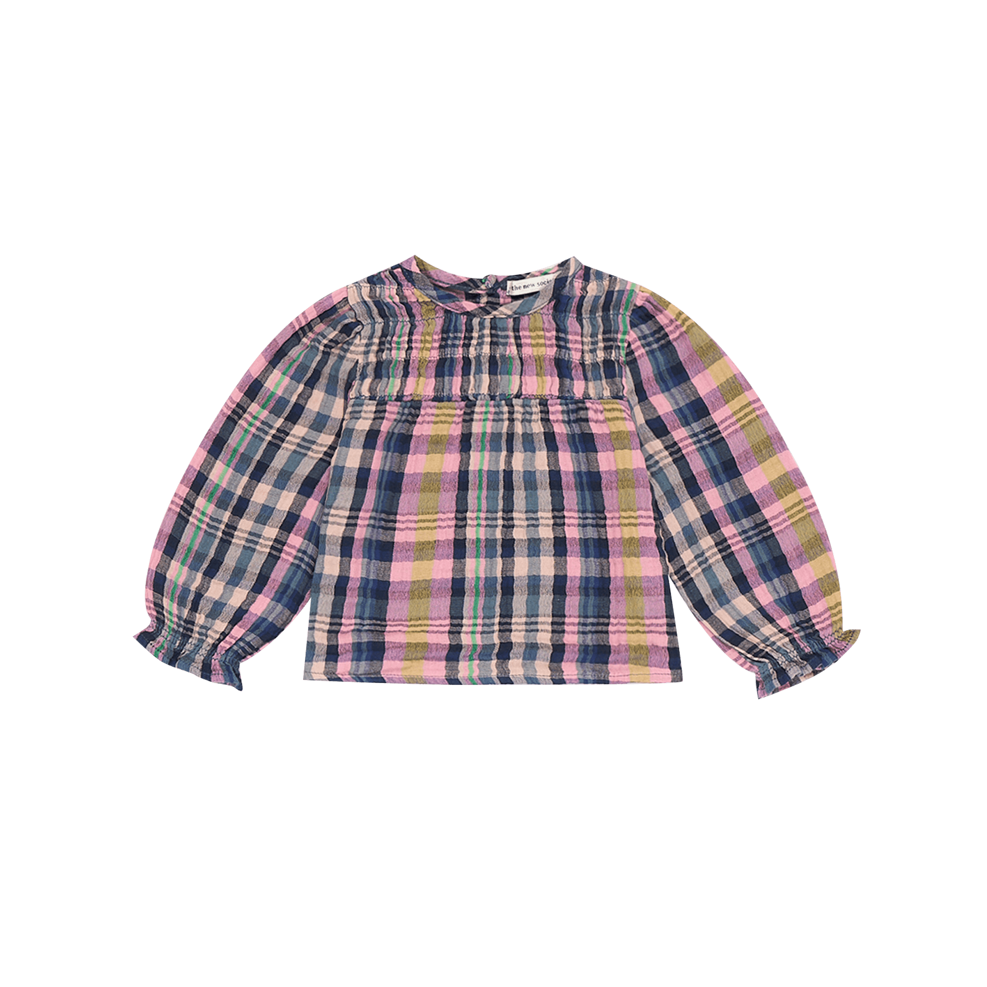 Round-neck checked cotton blouse THE NEW SOCIETY Multicolored