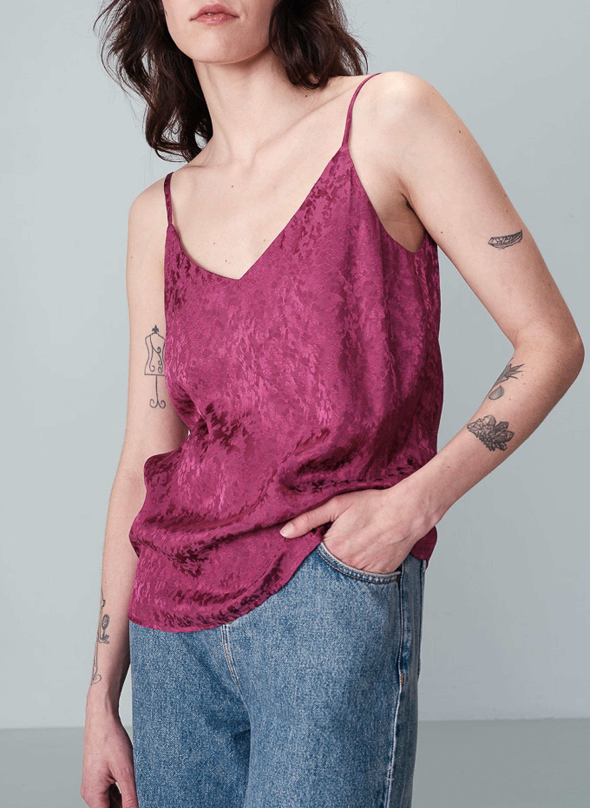 Débardeur droit en jacquard GRACE ET MILA Rose