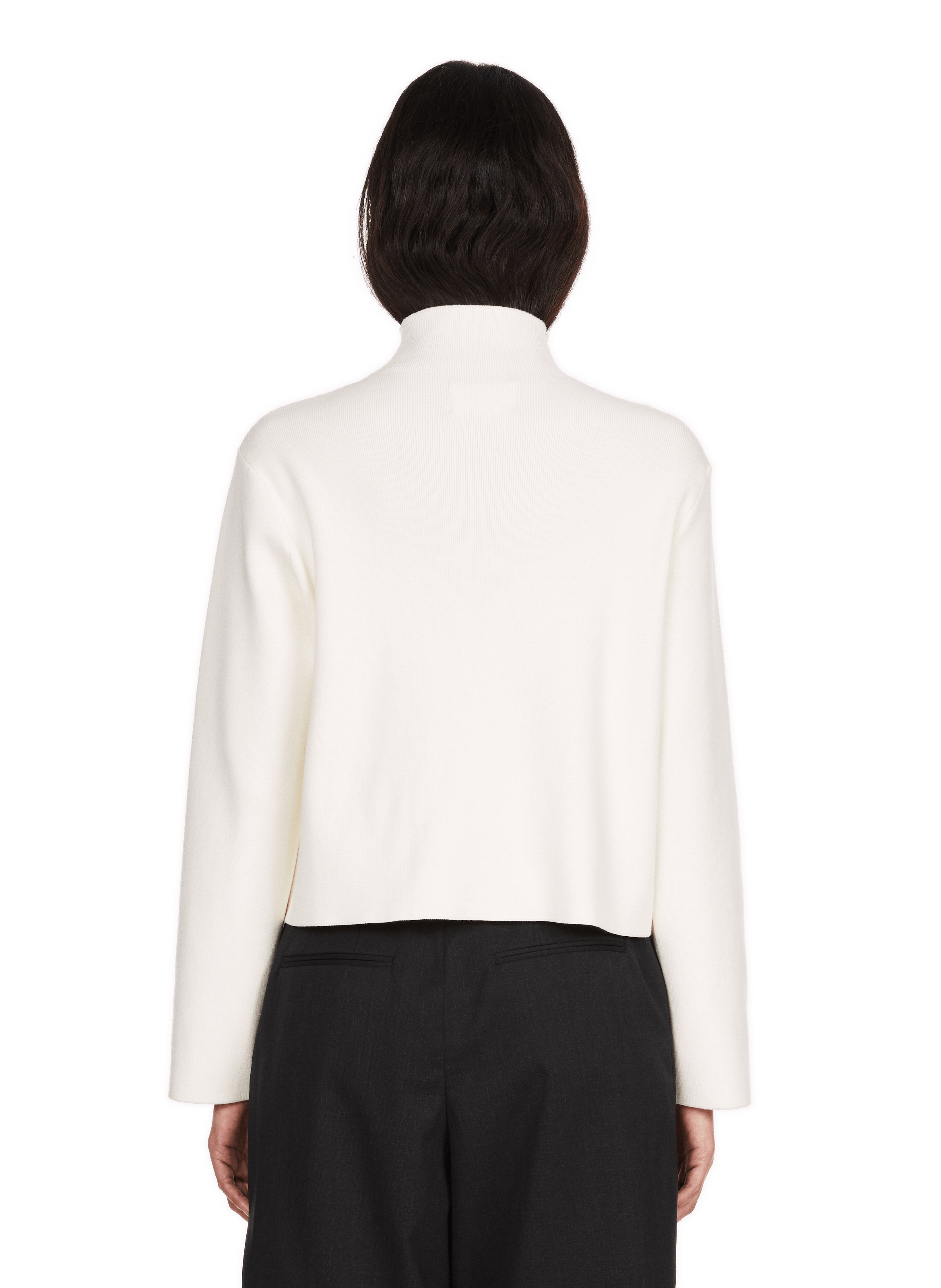 High neck cropped sweater SAISON 1865 White
