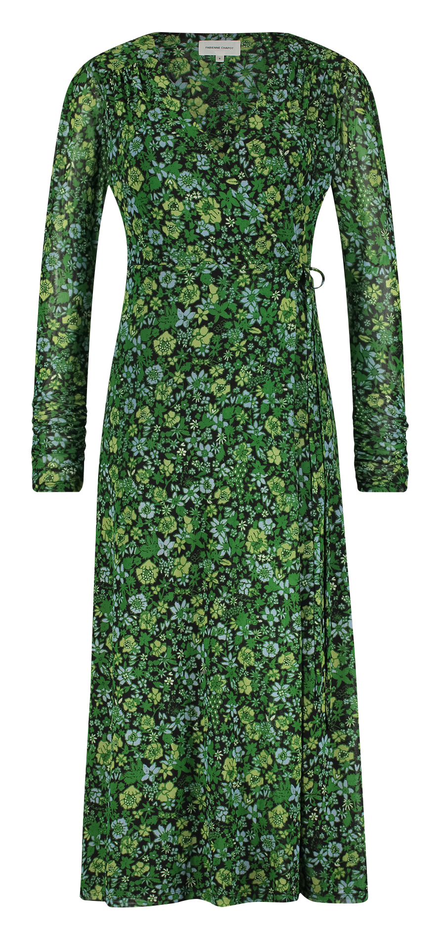 Lange jurk met print van gemengde gerecyclede vezels FABIENNE CHAPOT Groen