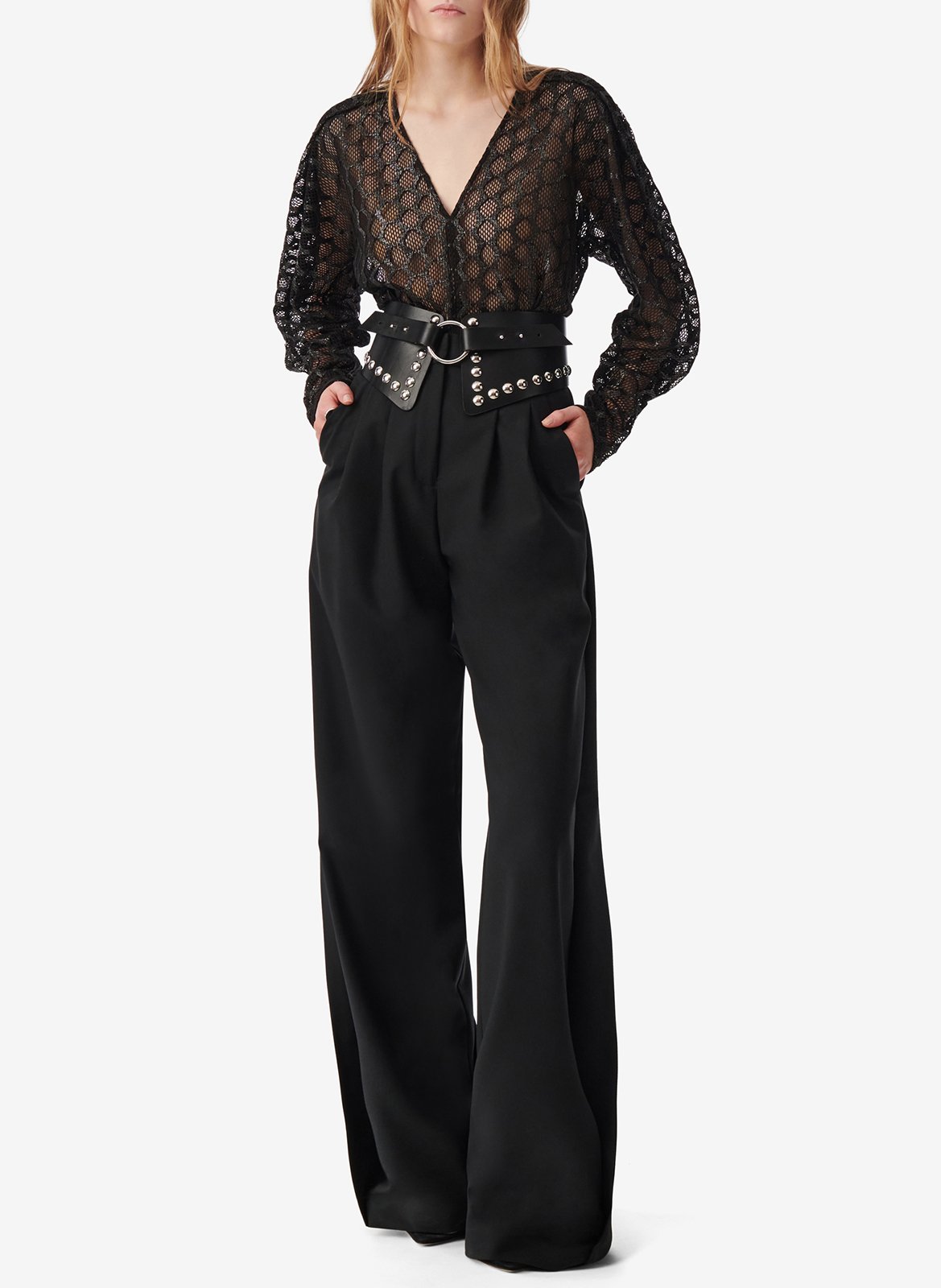 Straight V-neck top IRO Black