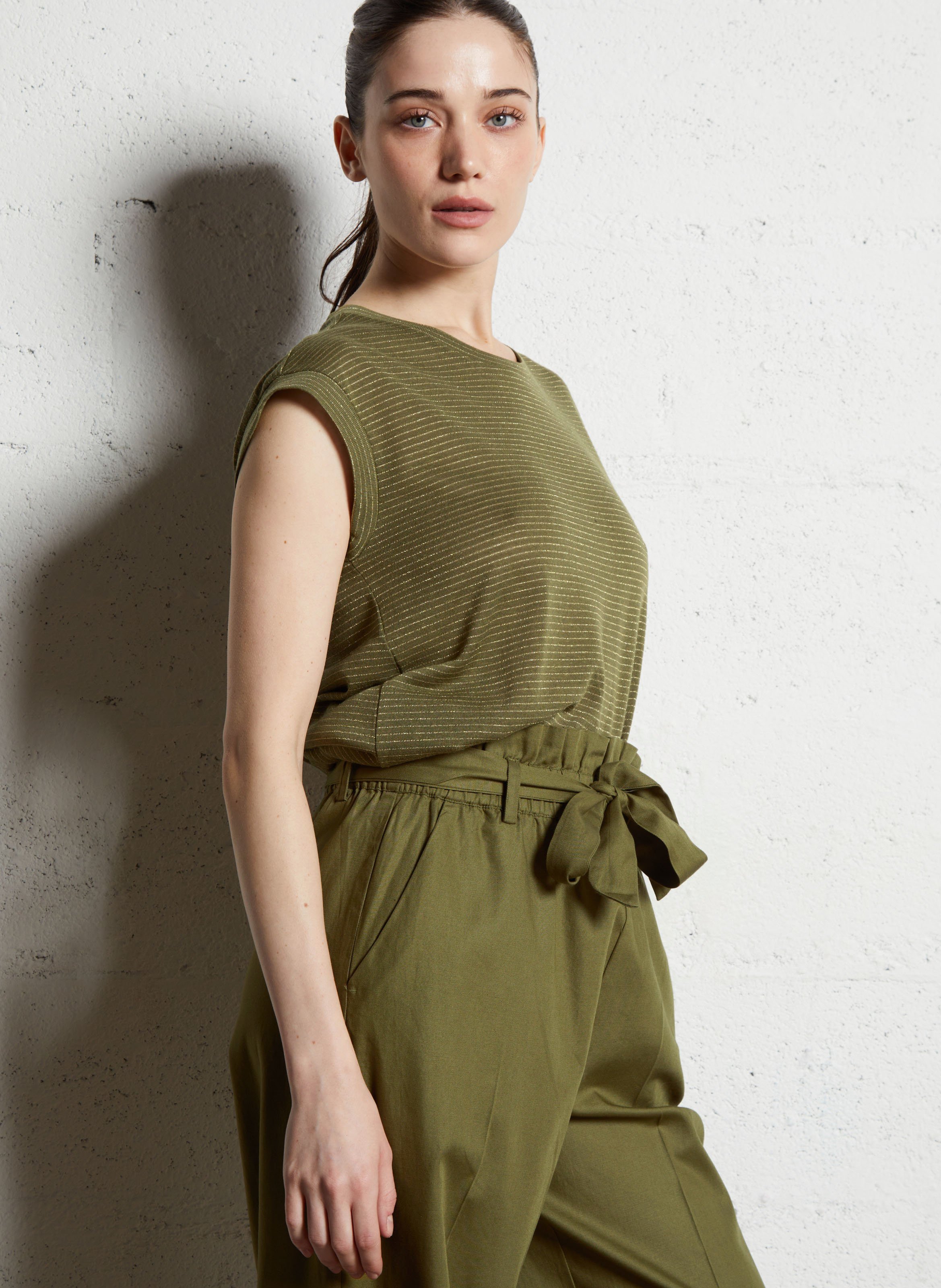 Tee-shirt droit à rayures VILA Vert