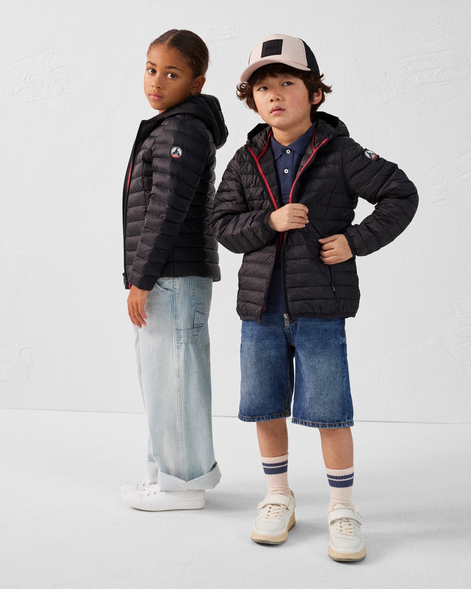 Hugo lightweight hooded child's puffer coat JOTT Black