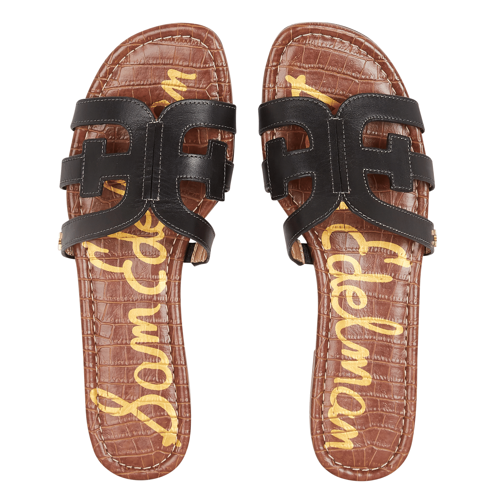 Aouda flat leather sandals SAM EDELMAN Black