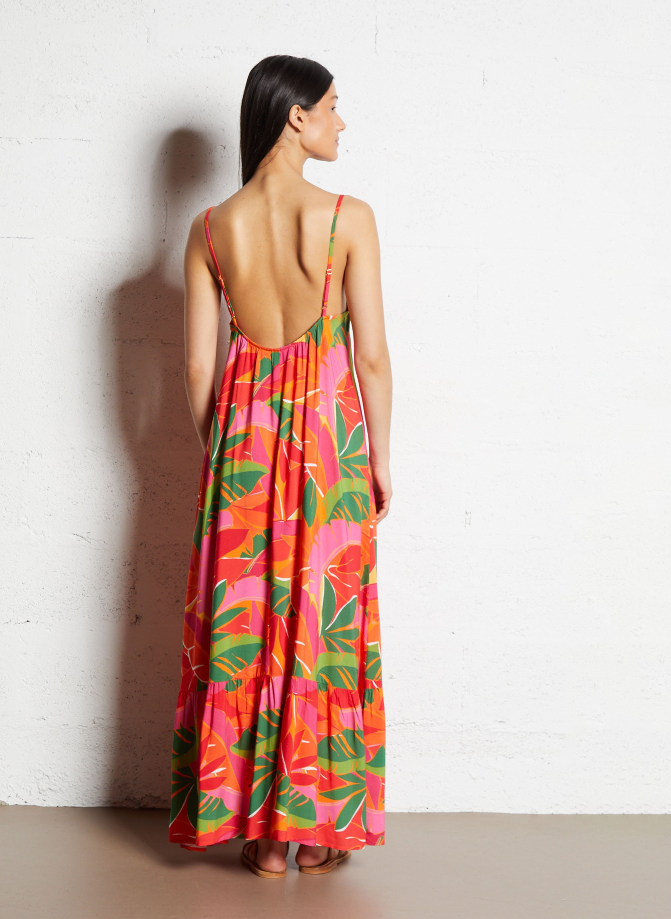 Lange jurk met print LA PETITE ETOILE Rood