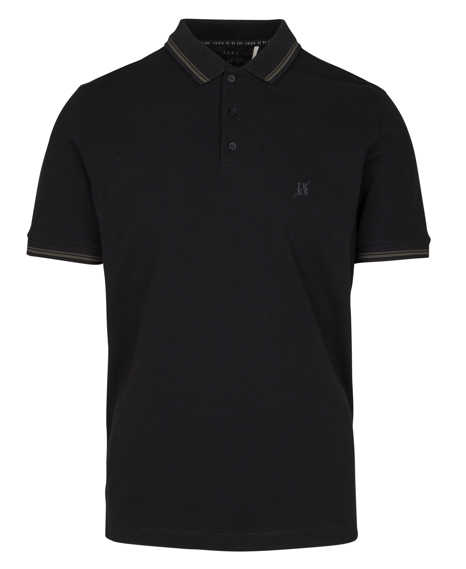 Poloshirt mit kurzen Ärmeln im Regular Fit IKKS Schwarz