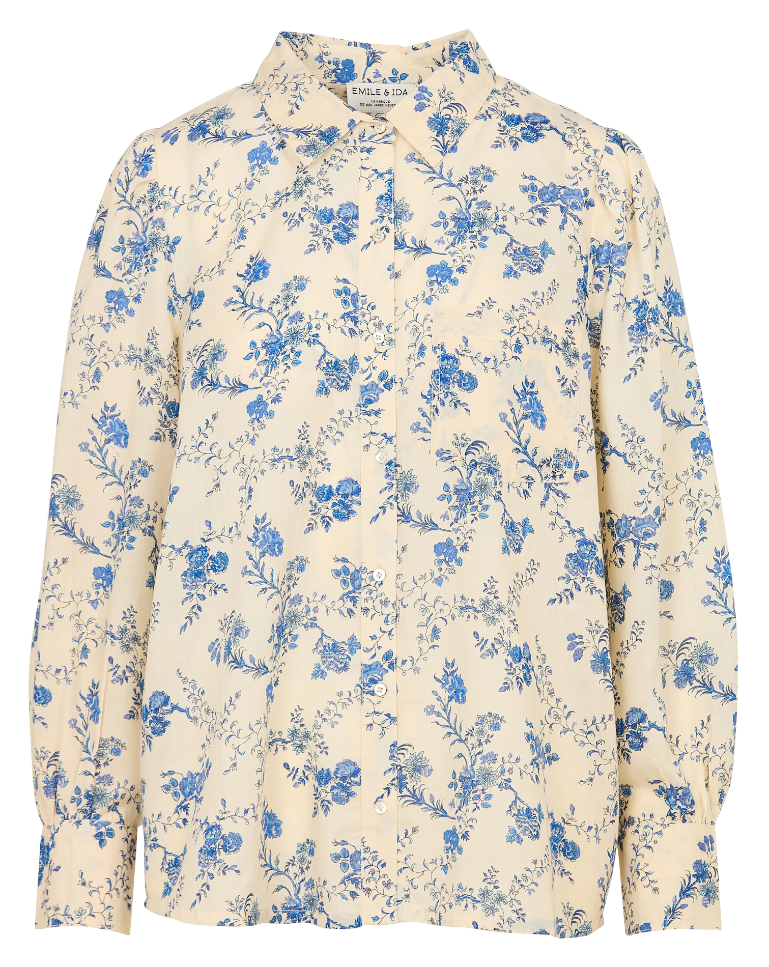 Klassisches Baumwollhemd EMILE ET IDA Blau