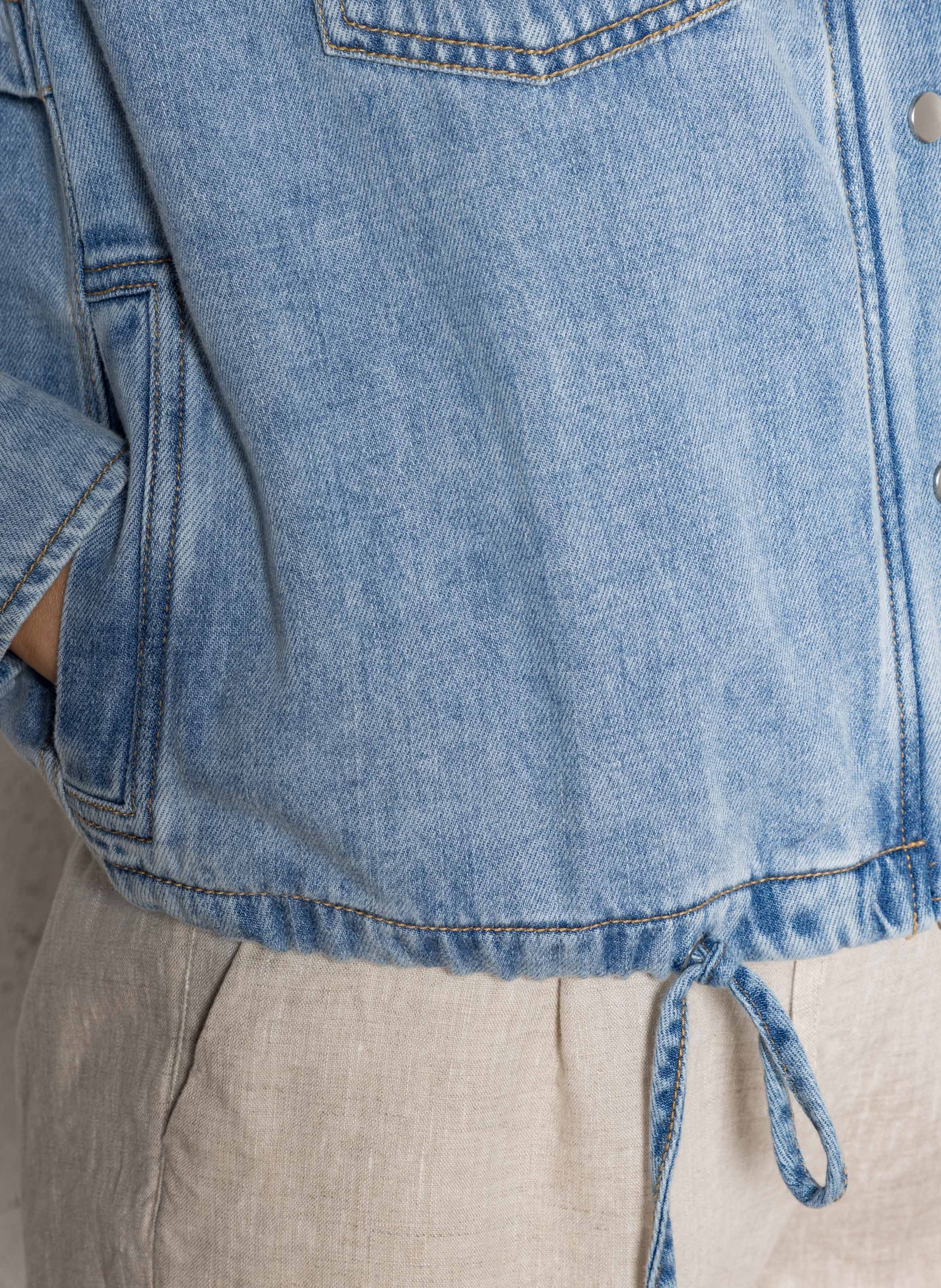 High-neck cotton-blend jacket RAILS Blue