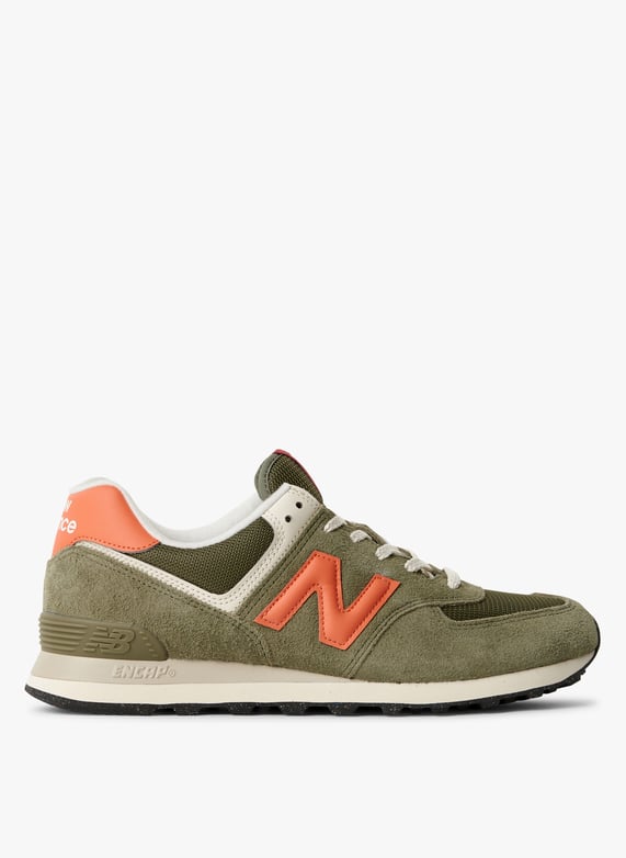 Low-top leather mix sneakers | Green by NEW BALANCE Low-top leather mix sneakers Green