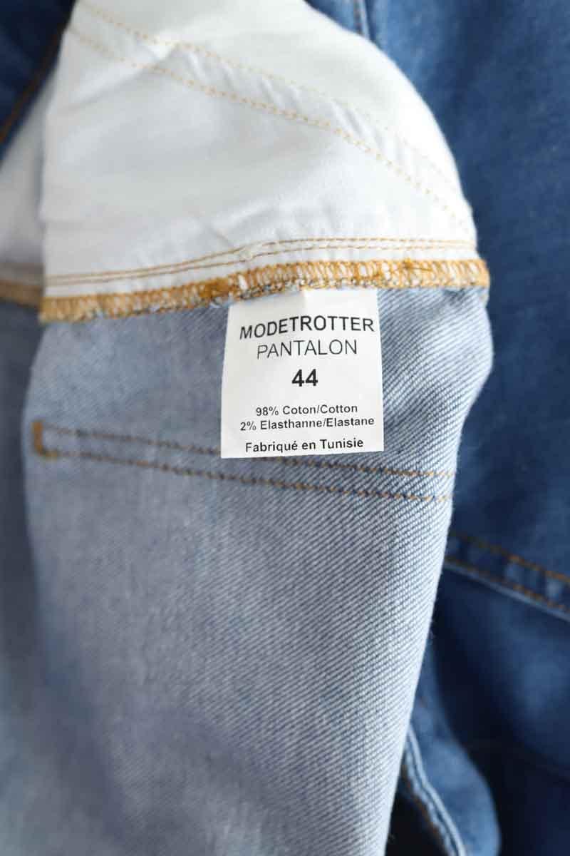 Cotton straight jeans MODETROTTER - Seconde Main Blue
