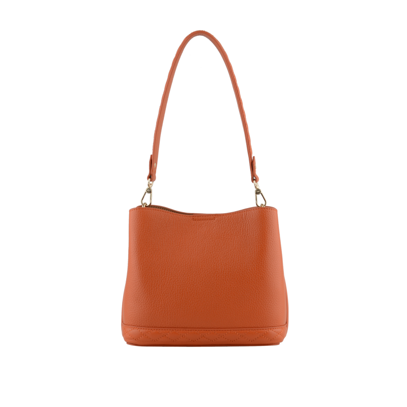 Satchel - cowhide leather POURCHET Orange