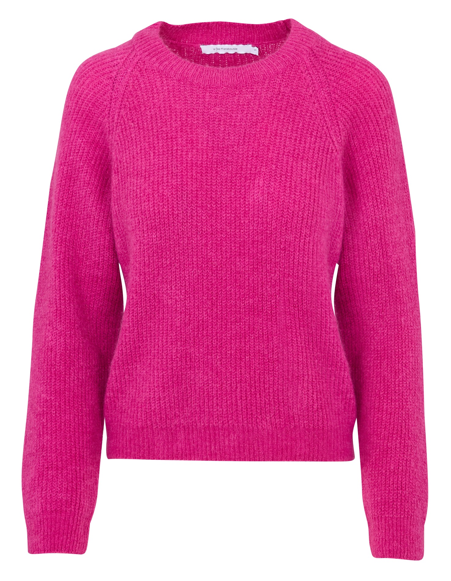 Pull droit col rond en maille mélangée LA FEE MARABOUTEE Rose