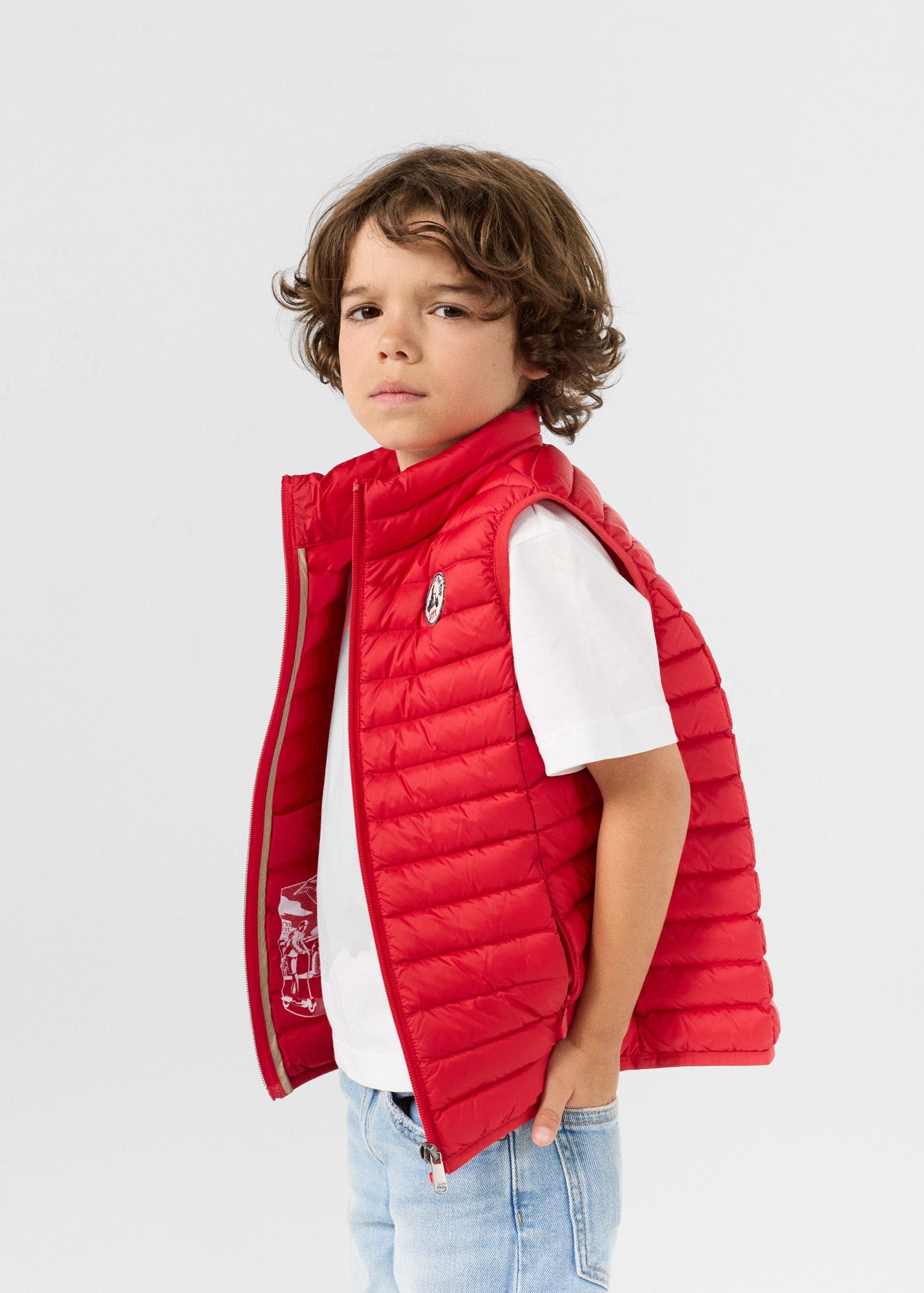 Zoe children's sleeveless puffer jacket JOTT Red