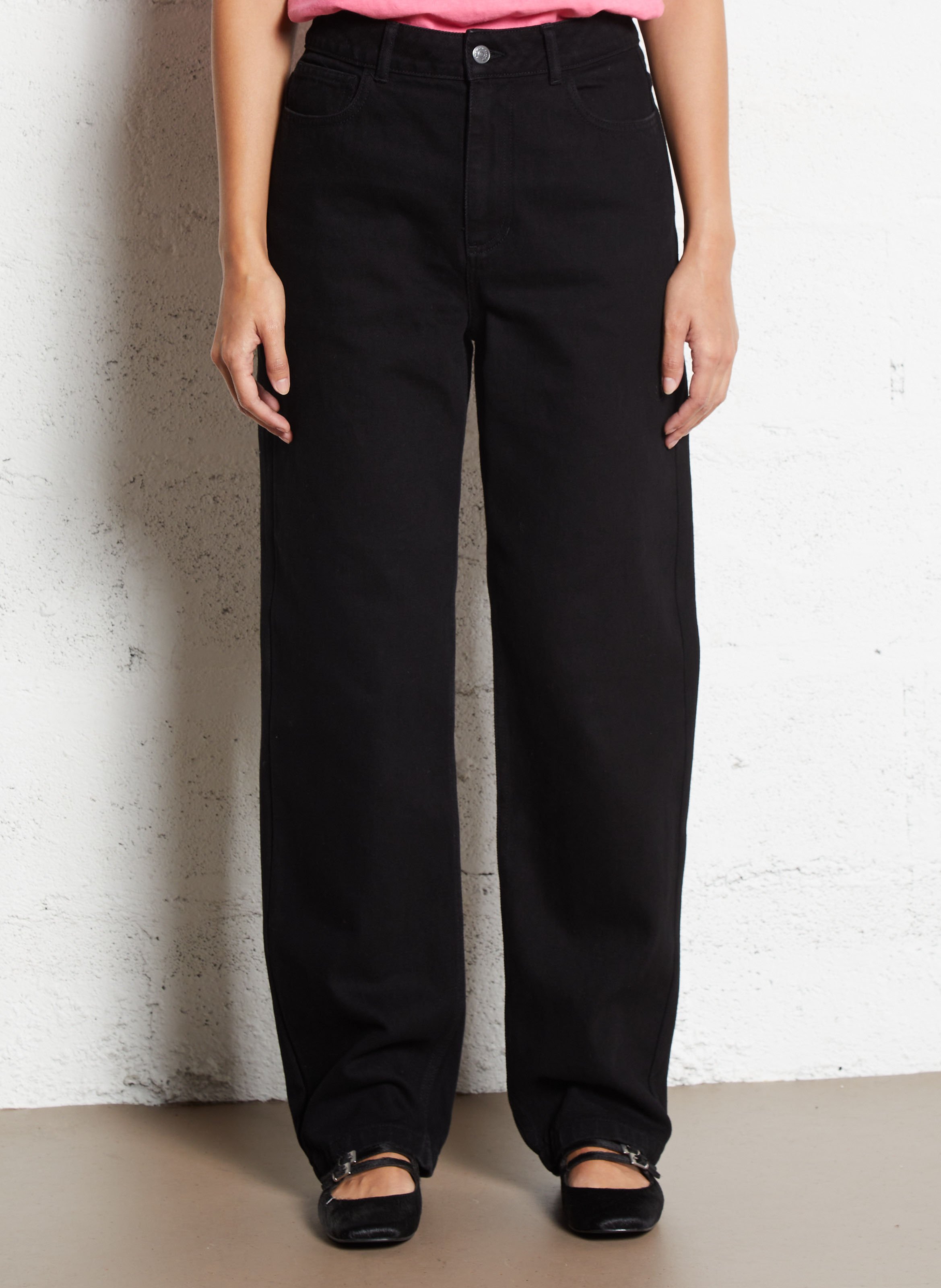 Jean droit en coton THE NEW SOCIETY Noir