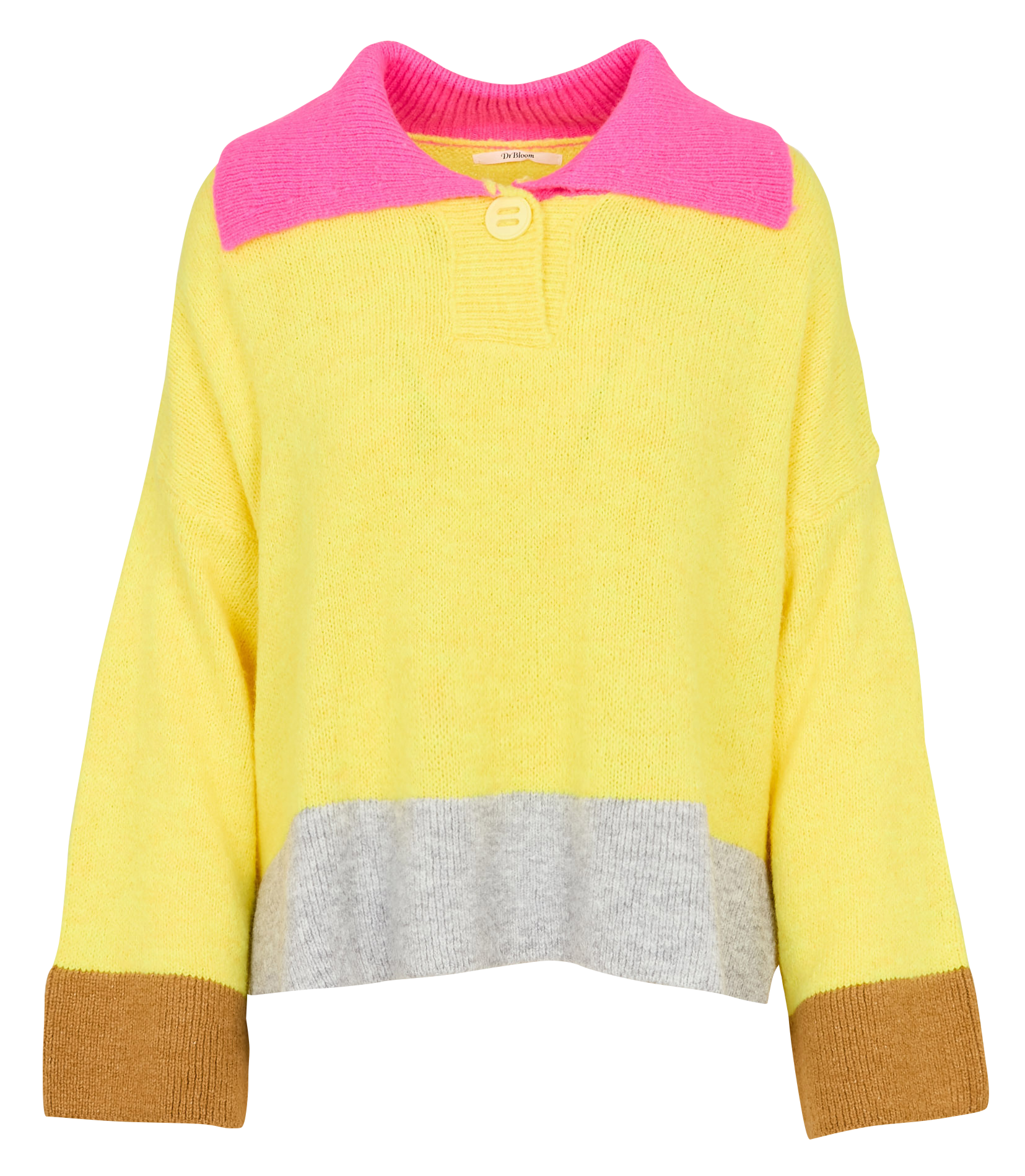 Pull oversize col classique  DR BLOOM Jaune