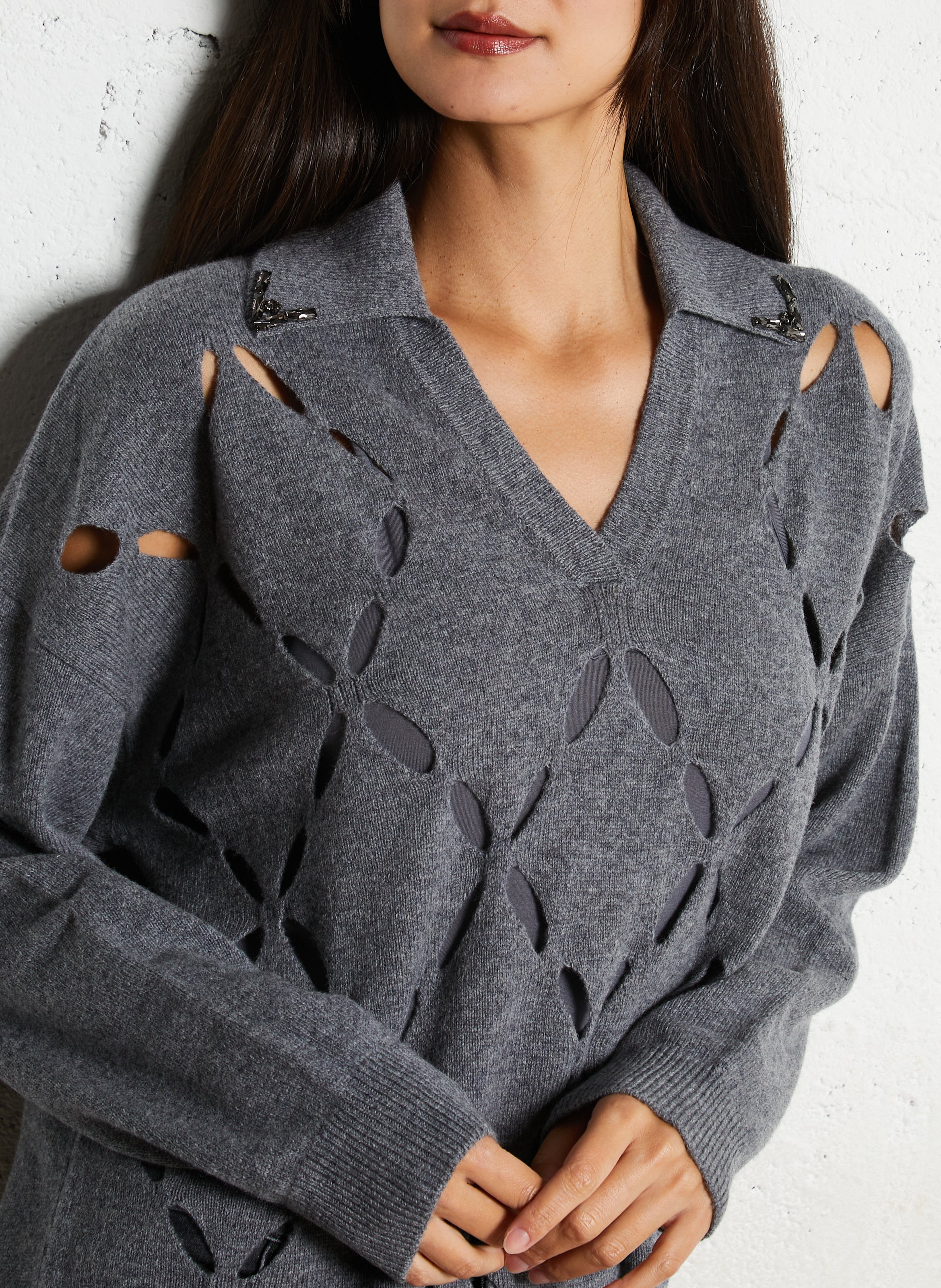 Pull oversize en laine LIU JO Gris