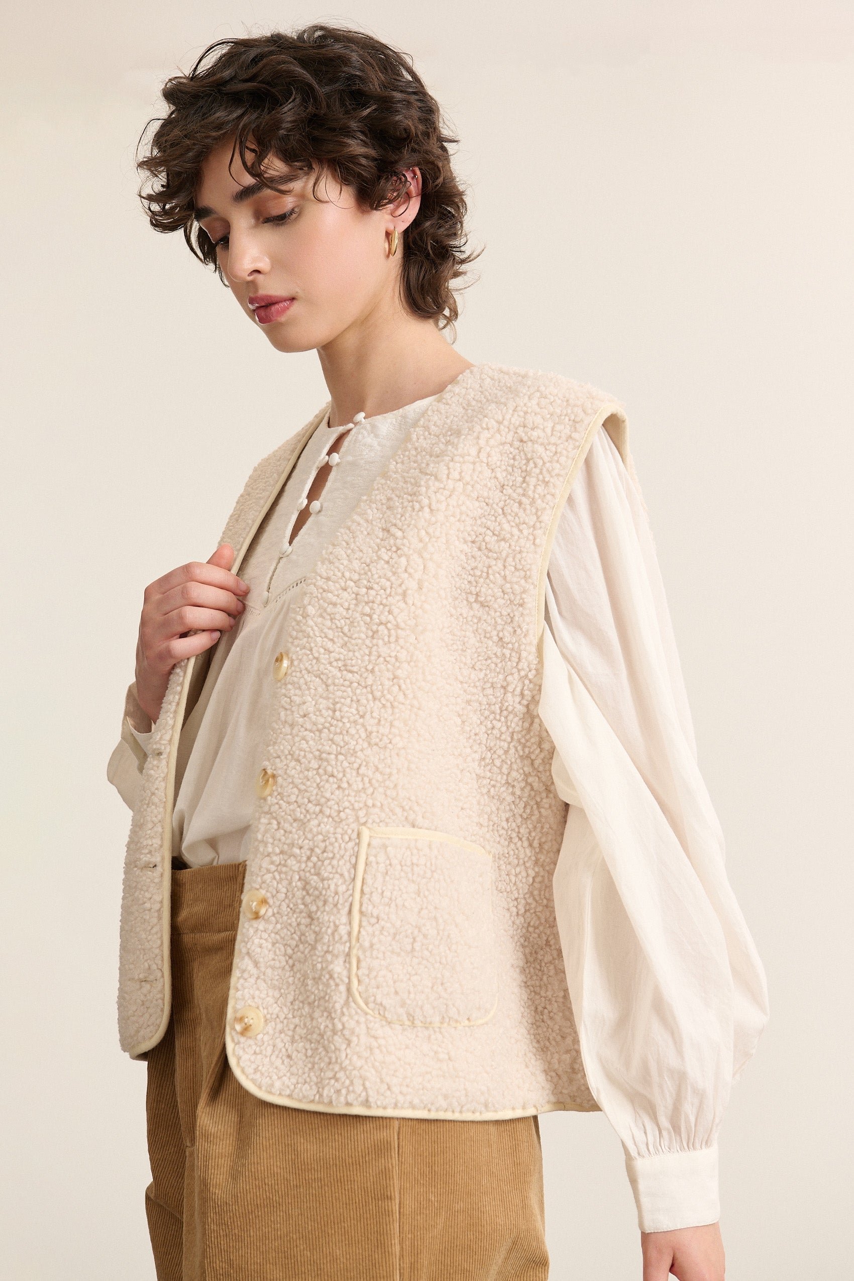 Sleeveless jacket GARANCE PARIS White