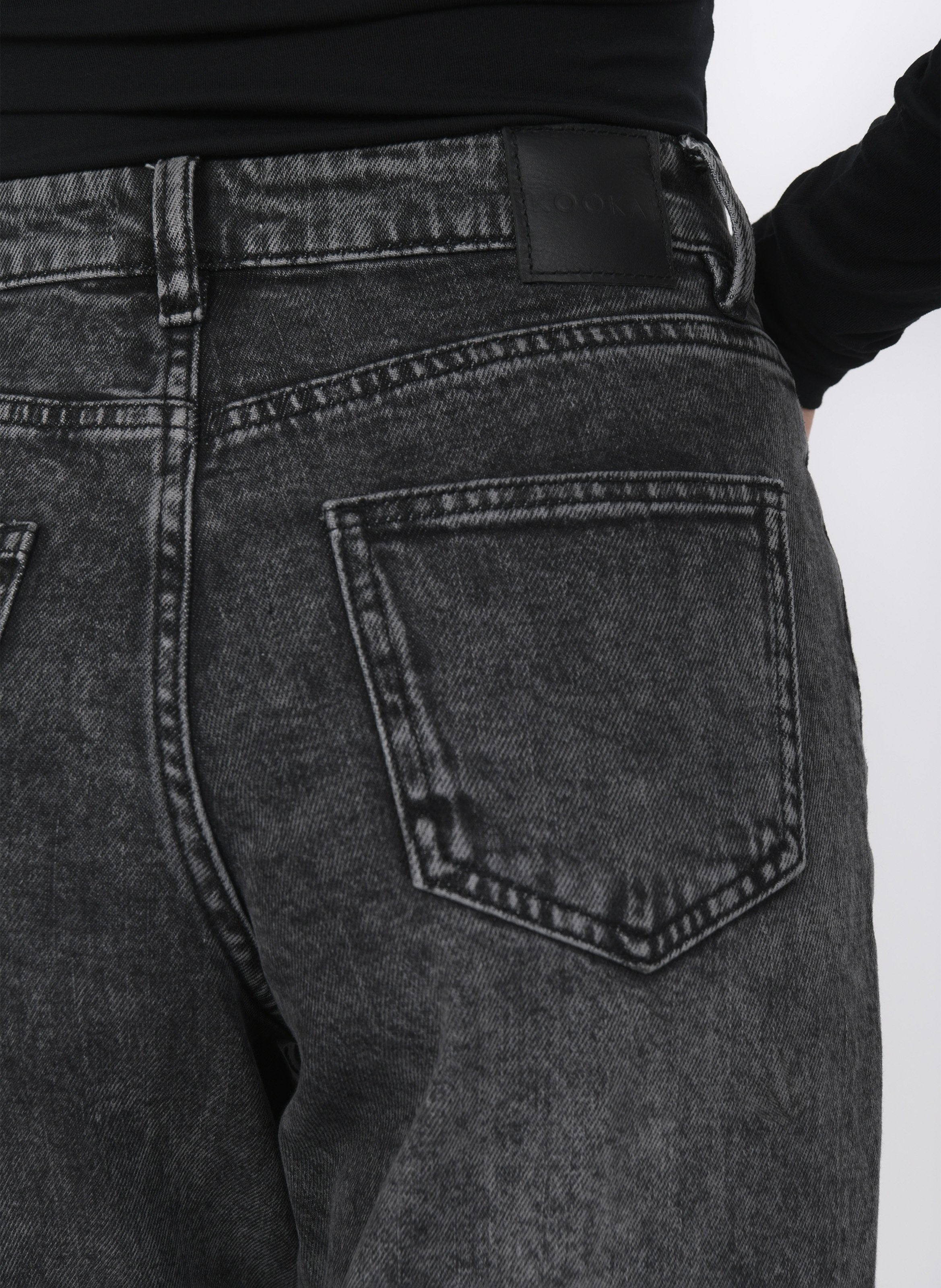 Cotton-blend straight jeans KOOKAI Black