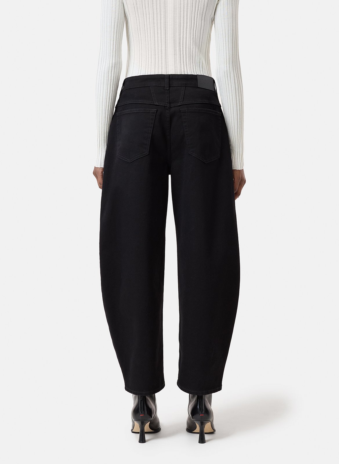 Plain high-waisted balloon jeans CLOSED Black