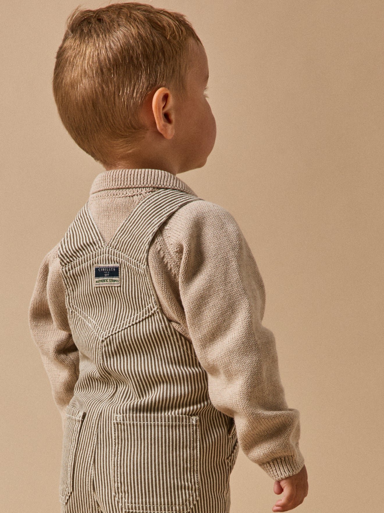 Salopette rayée  - collection hickory stripes CYRILLUS Marron